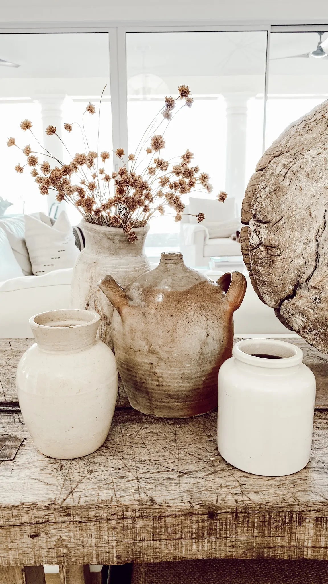 Vintage Wooden Vases and Vessels | Antique Pots Debra Hall Lifestyle