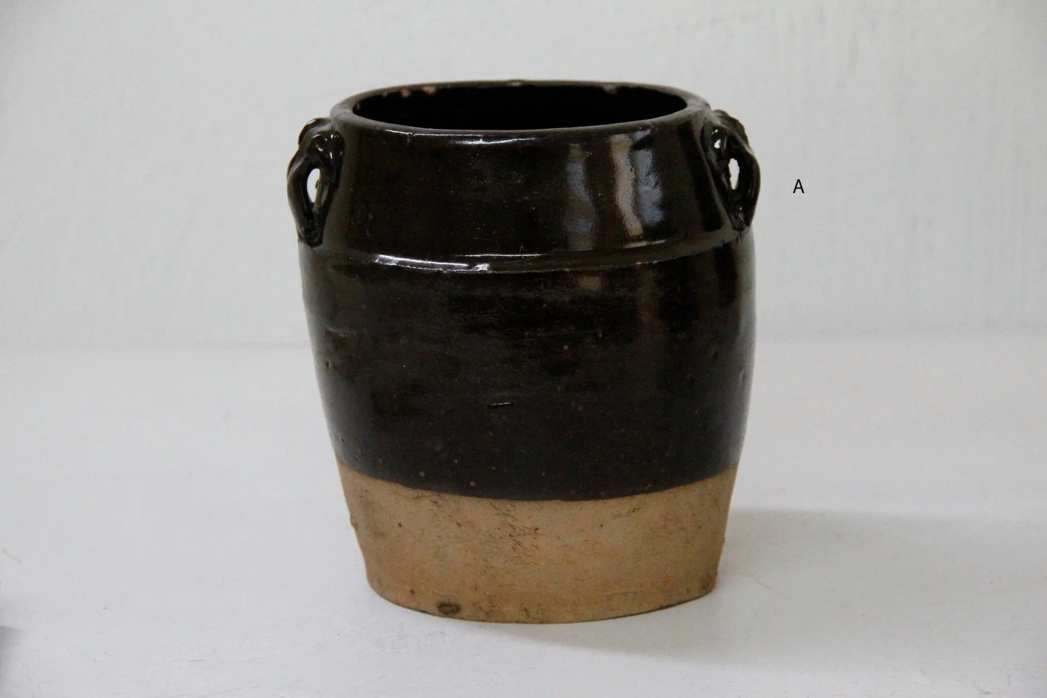 Antique Black Pottery | Glossy Oil Pot  Debra Hall Lifestyle