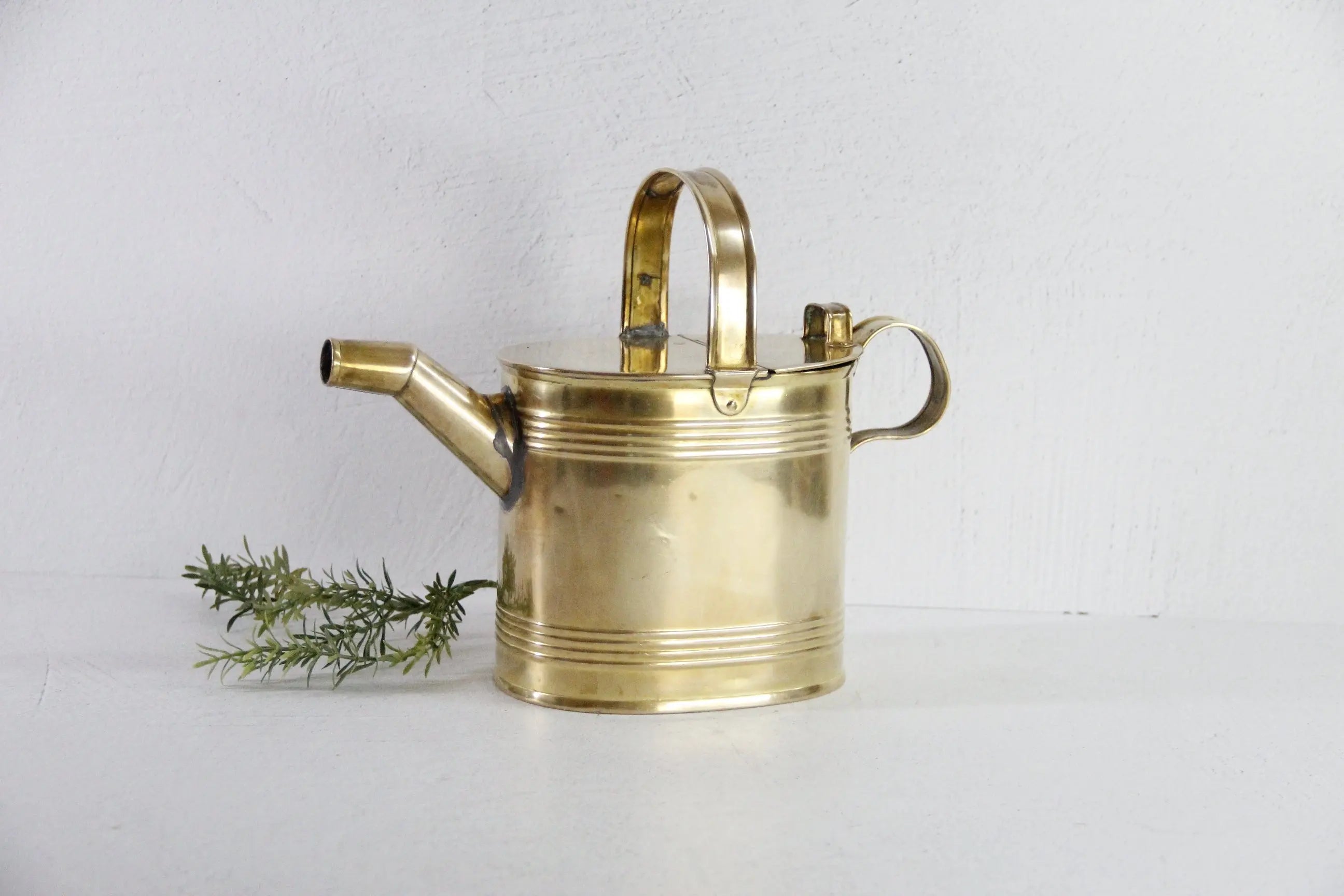 Antique Brass Watering Can England | Garden Decor Debra Hall Lifestyle