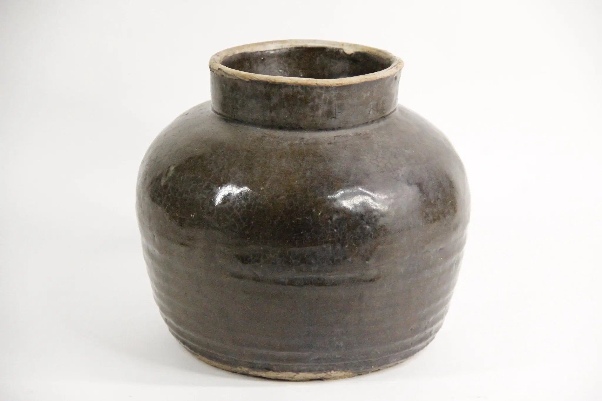 Antique Brown Glazed Pottery | Pot 2  Debra Hall Lifestyle