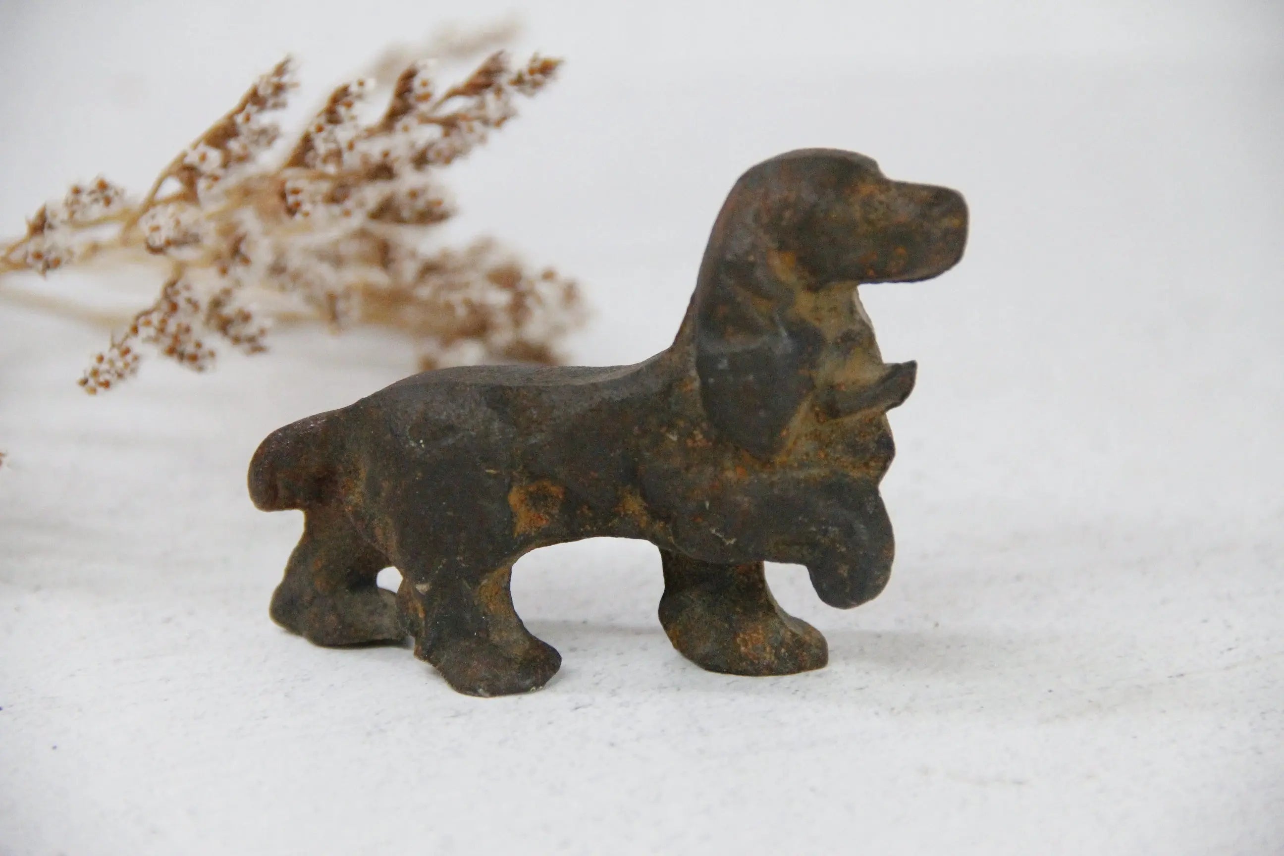 Antique Cast Iron Dog | Cocker Spaniel Paper Weight Debra Hall Lifestyle