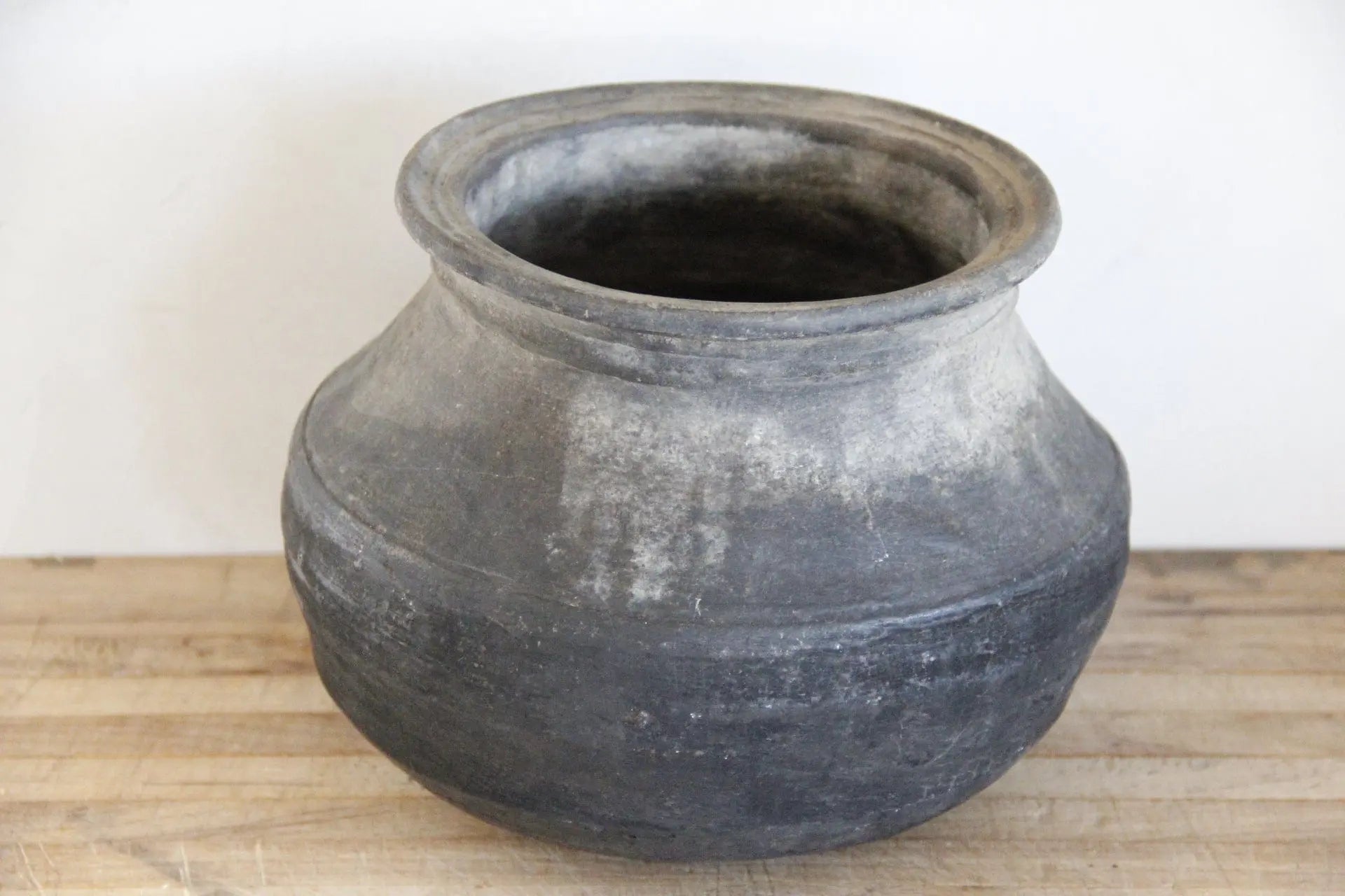 Antique Clay Pot | Matte Black Pottery | Nepal  Debra Hall Lifestyle