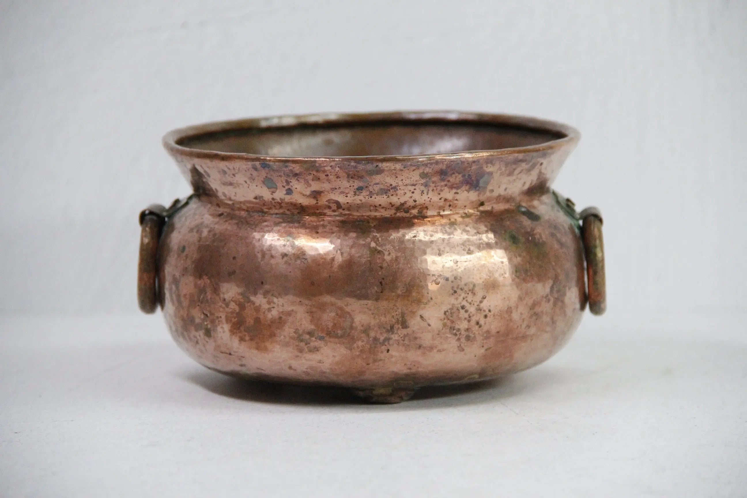 Antique Copper Planter Dovetailed Pot | Handles-Footed Debra Hall Lifestyle