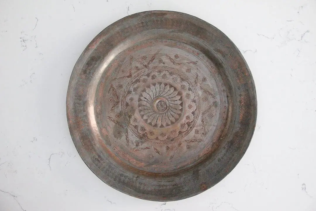 Antique Copper Tray | Etched Serving Tray  Debra Hall Lifestyle