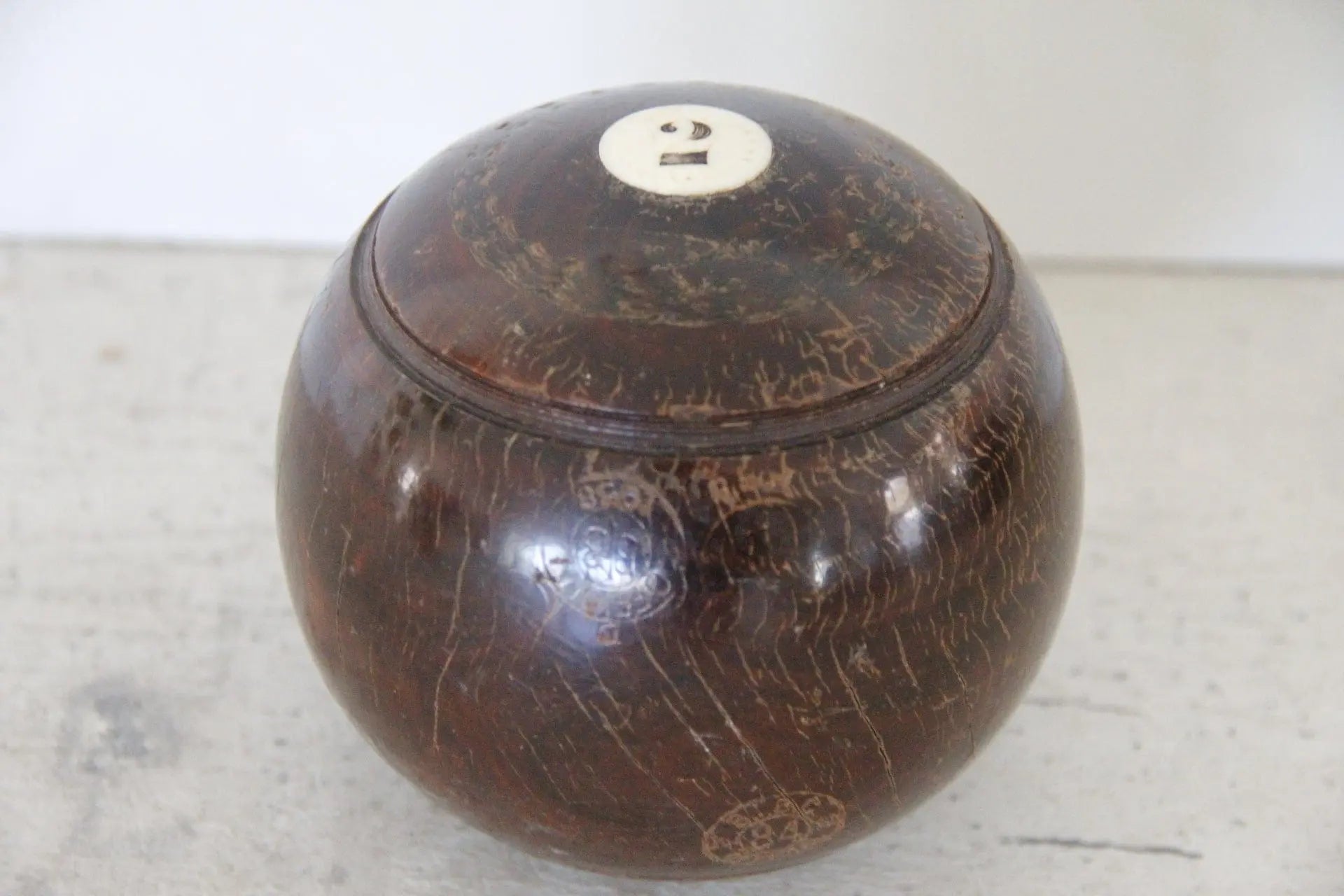 Antique English Bocce Ball | Wood Lawn Bowling Ball | #2  Debra Hall Lifestyle