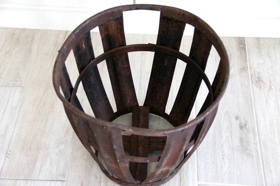 Antique French Basket | Vintners Demi-John Carrier  Debra Hall Lifestyle
