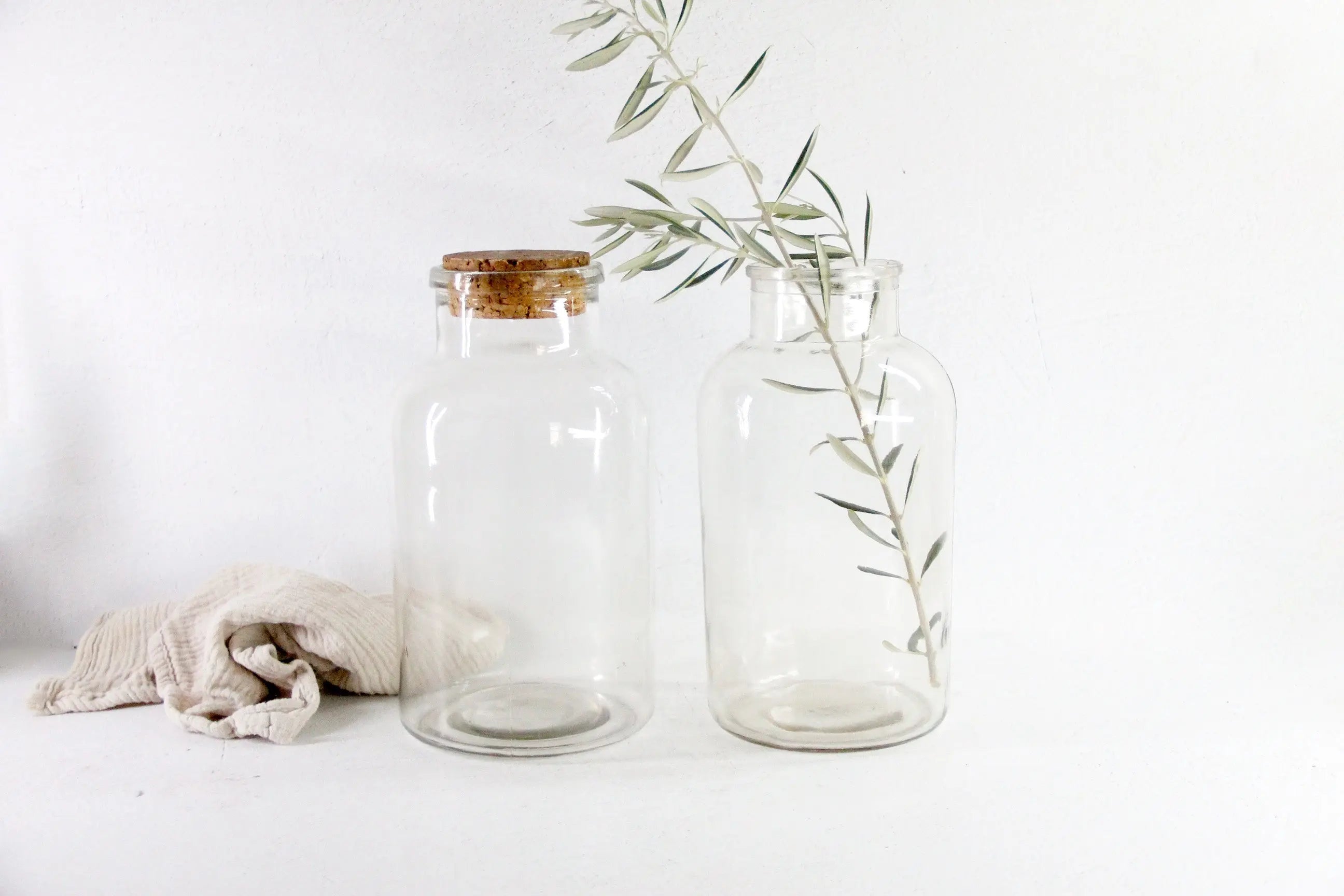 Antique French Jar Vase | Large Clear Glass Pickling/Candy Vessel Debra Hall Lifestyle
