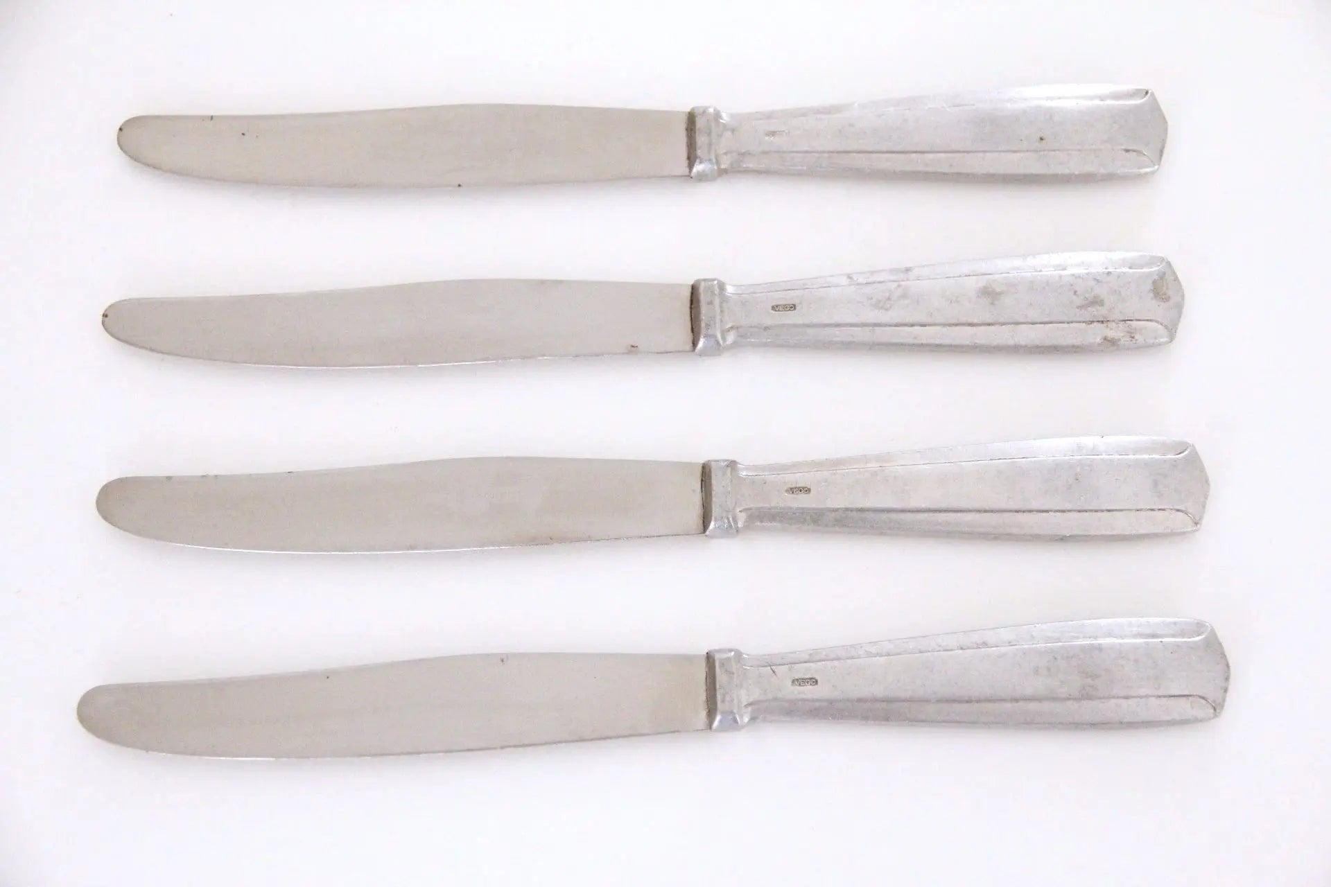 Antique French Nickel Dinner Knife |  Flatware 4 Pc. Hotel  Debra Hall Lifestyle