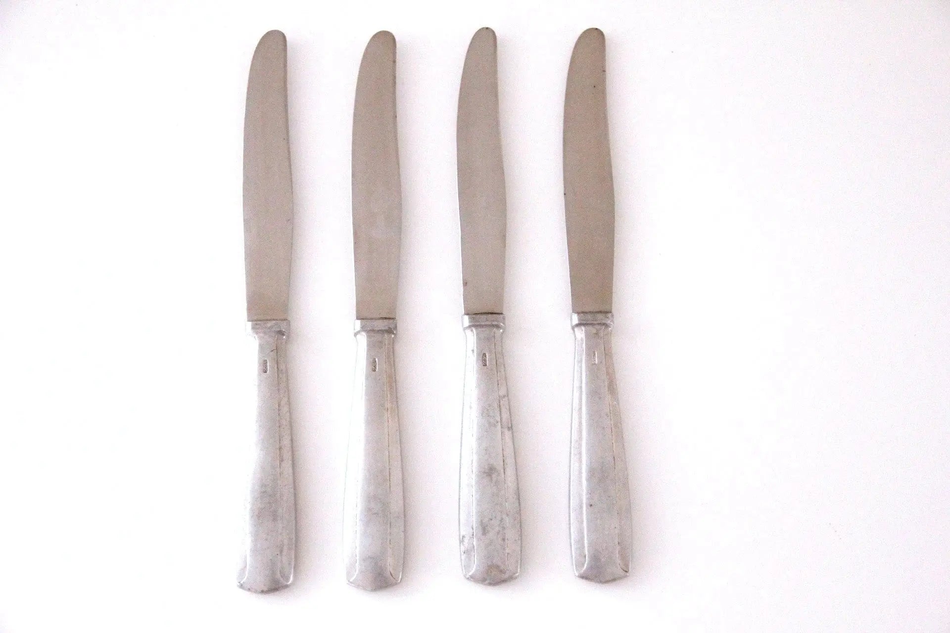 Antique French Nickel Dinner Knife |  Flatware 4 Pc. Hotel  Debra Hall Lifestyle