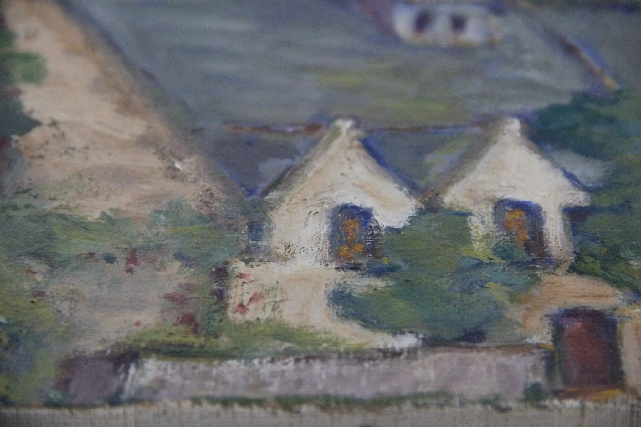 Antique French Painting | Village Church  Debra Hall Lifestyle