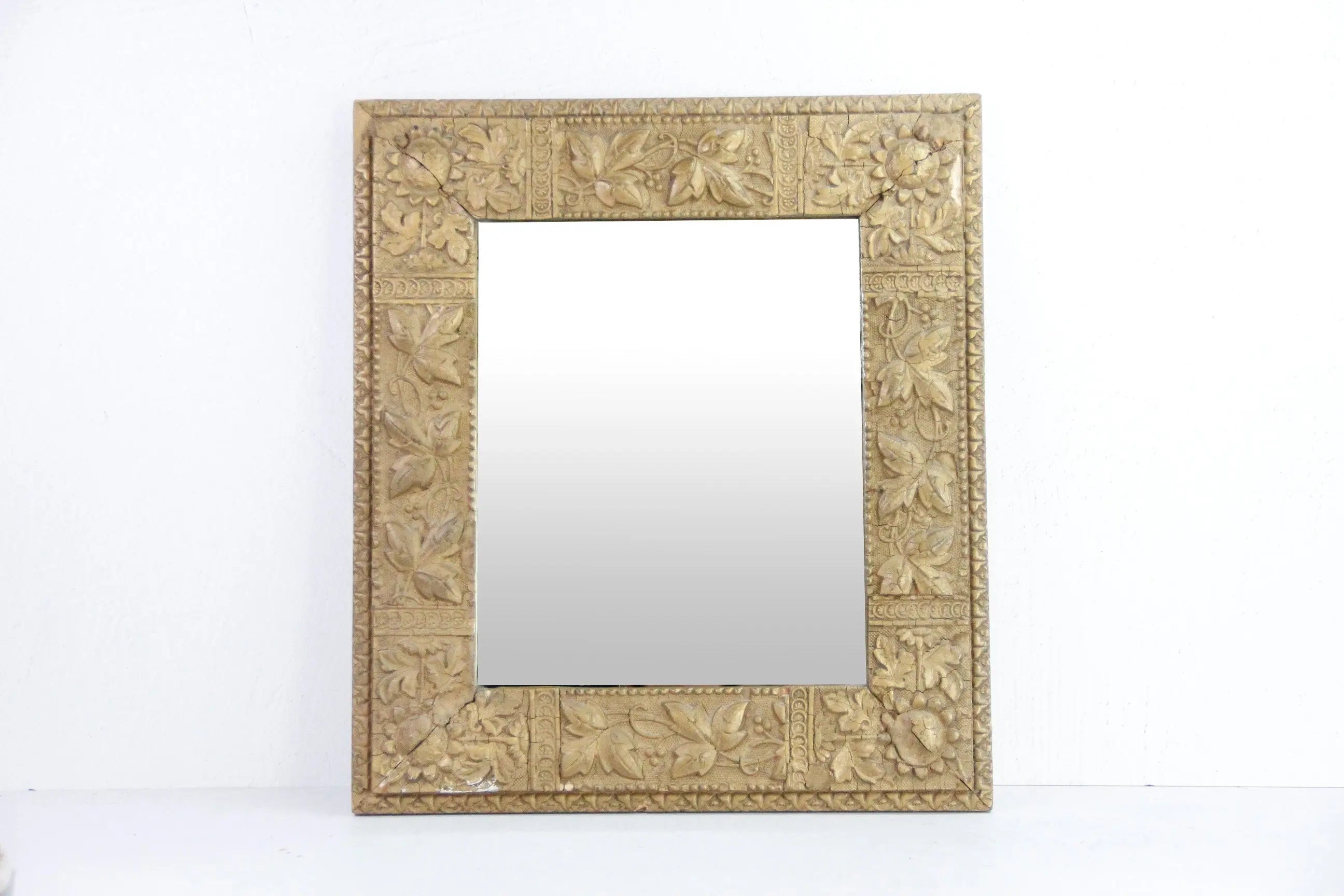 Antique Giltwood Mirror | Gold Gilt Gesso Relief Debra Hall Lifestyle