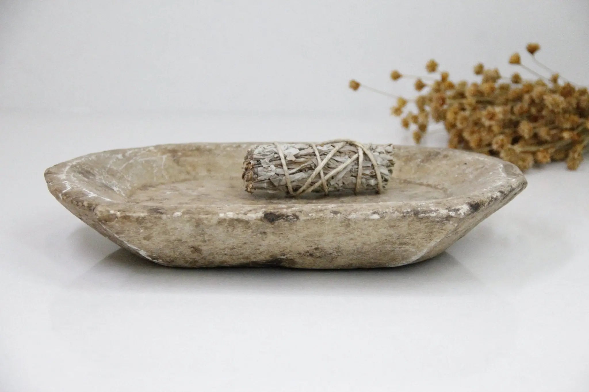 Antique Limestone Bowl | Tray  Debra Hall Lifestyle