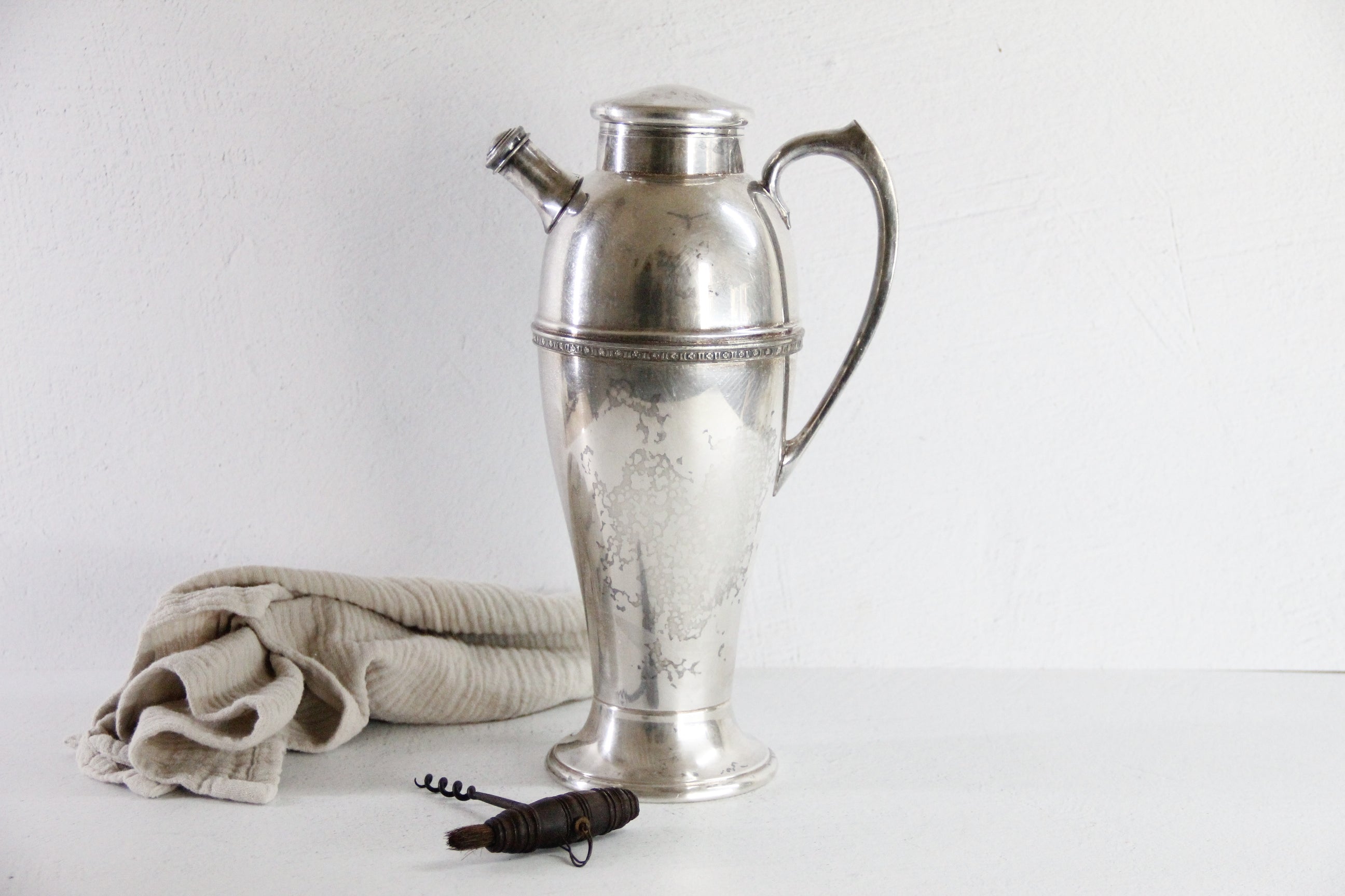 Antique Silver Cocktail Shaker | Extra Large Forbes Art Deco Debra Hall Lifestyle