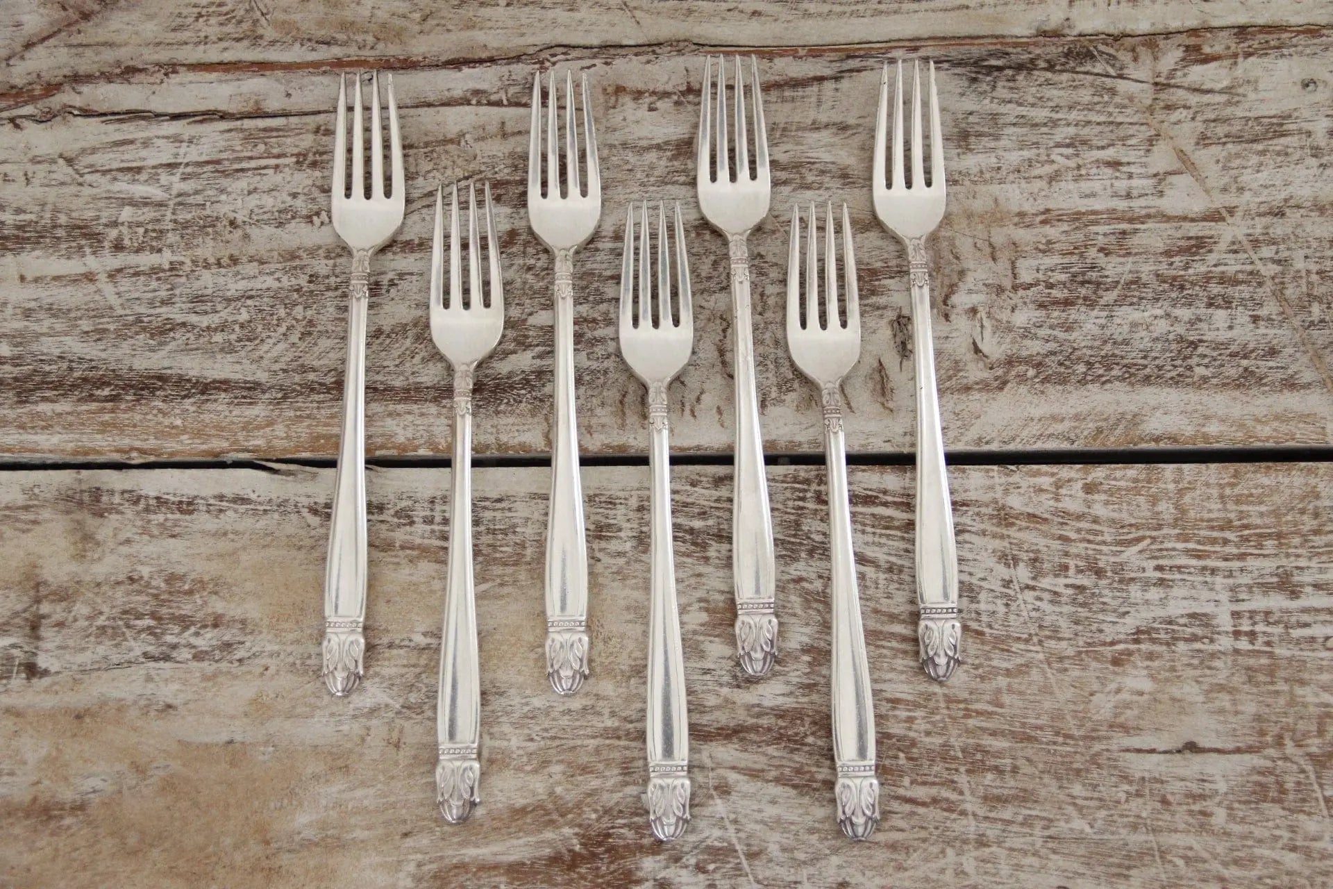 Antique Silver Dinner Fork | Danish Princess Pattern | Flatware 7 Pcs.  Debra Hall Lifestyle