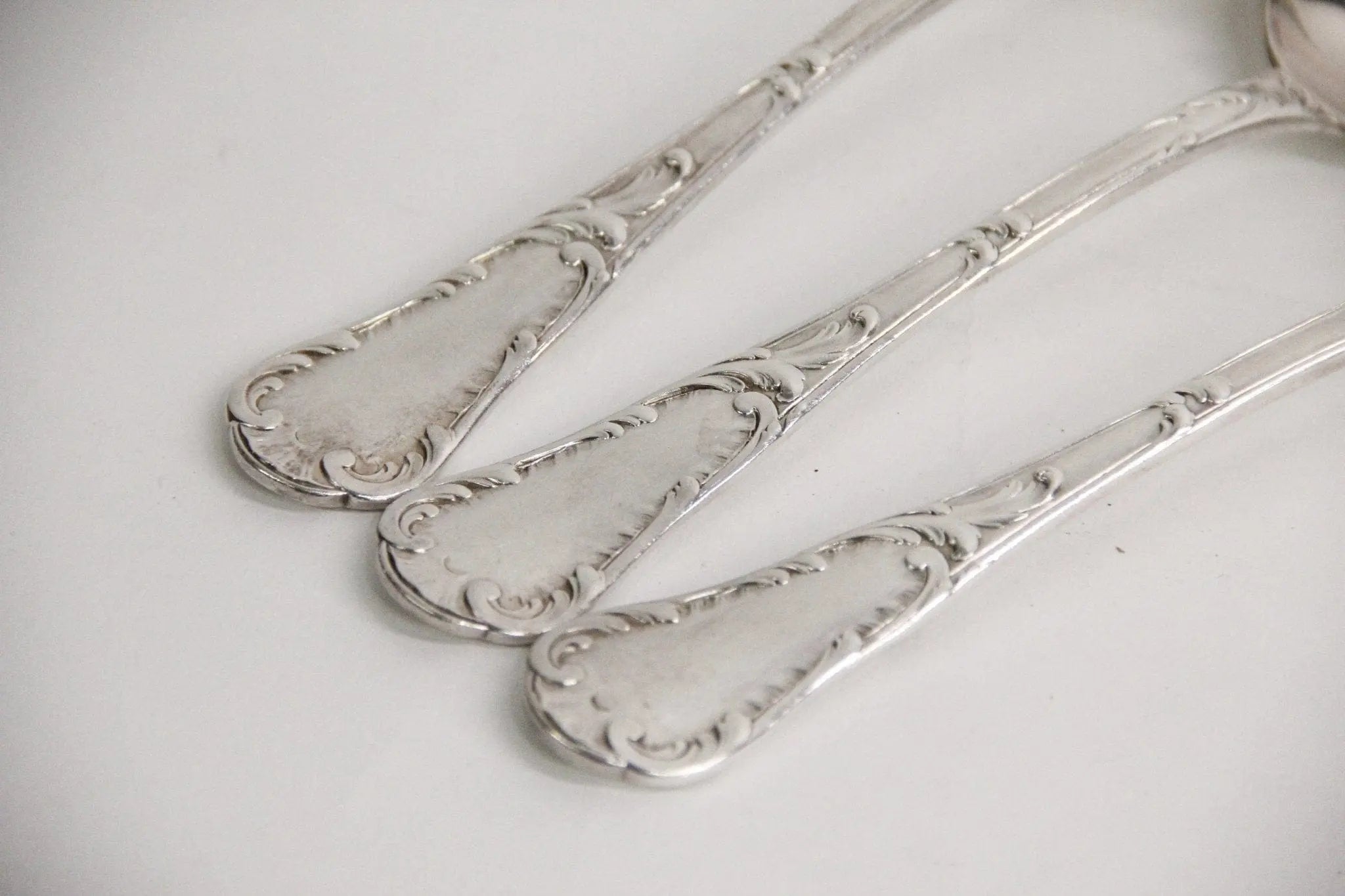 Antique Silver Flatware | Christofle Serving Spoon  Debra Hall Lifestyle