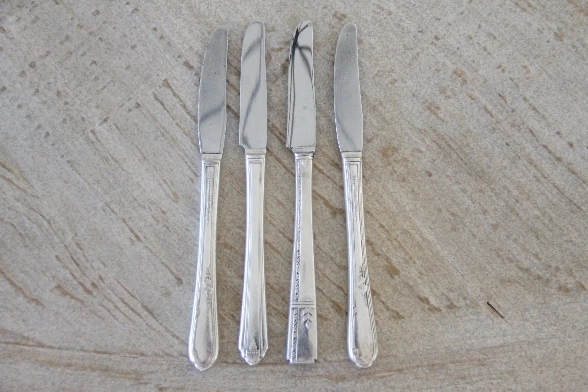 Antique Silver Grille Knife | Flatware 4 Mixed Pcs.  Debra Hall Lifestyle