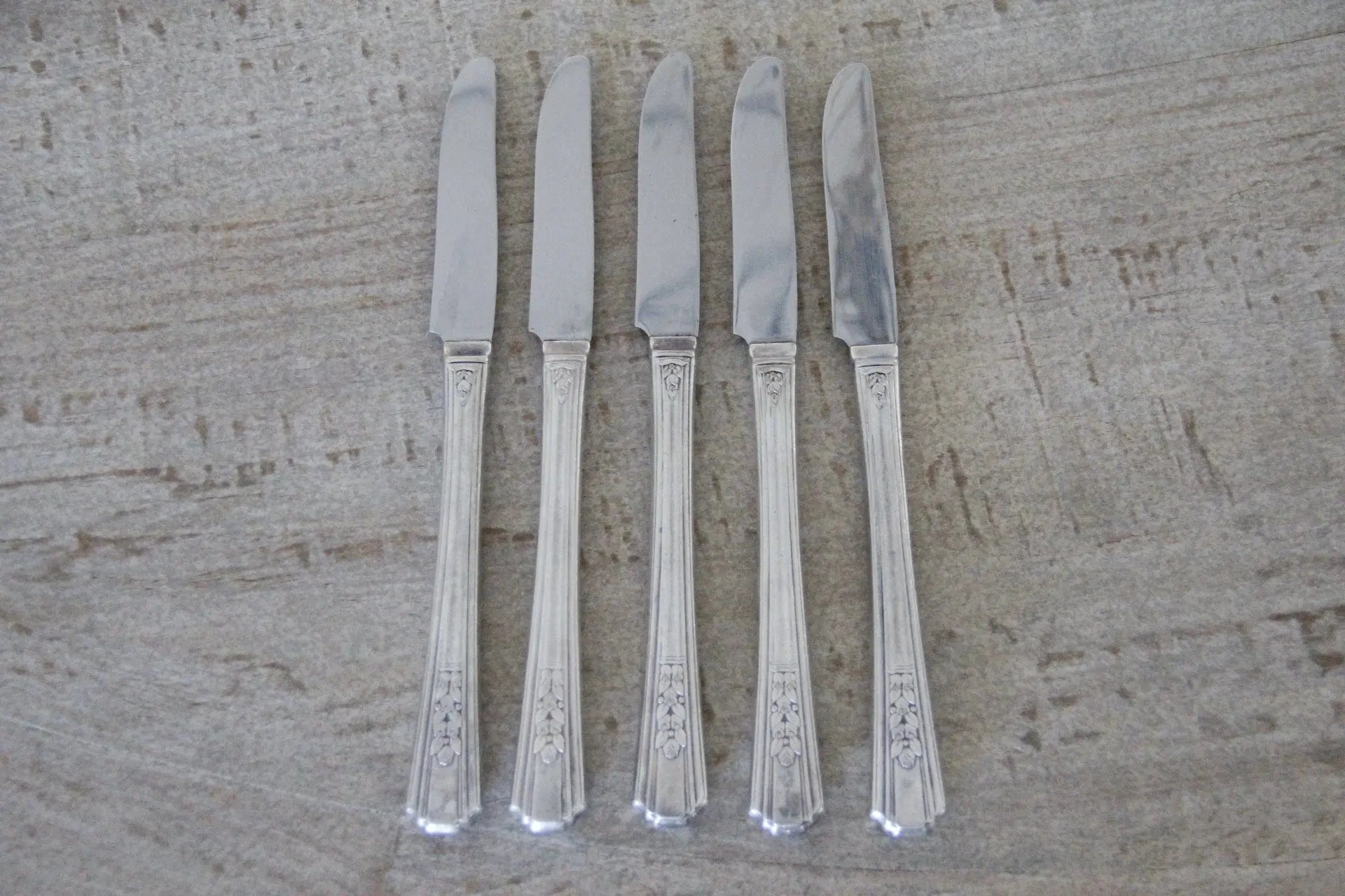 Antique Silver Grille Knife | Flatware 5 Pcs  Debra Hall Lifestyle