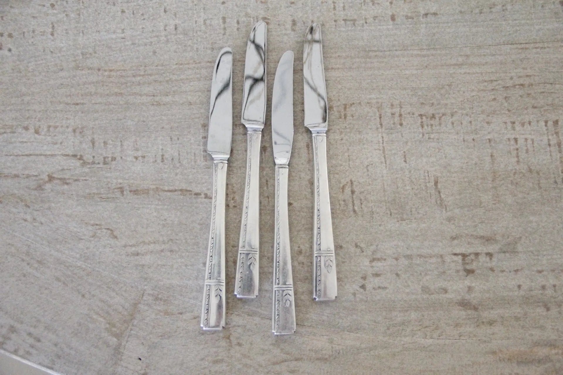 Antique Silver Plate Grille Knife | Flatware 4 Pcs  Debra Hall Lifestyle