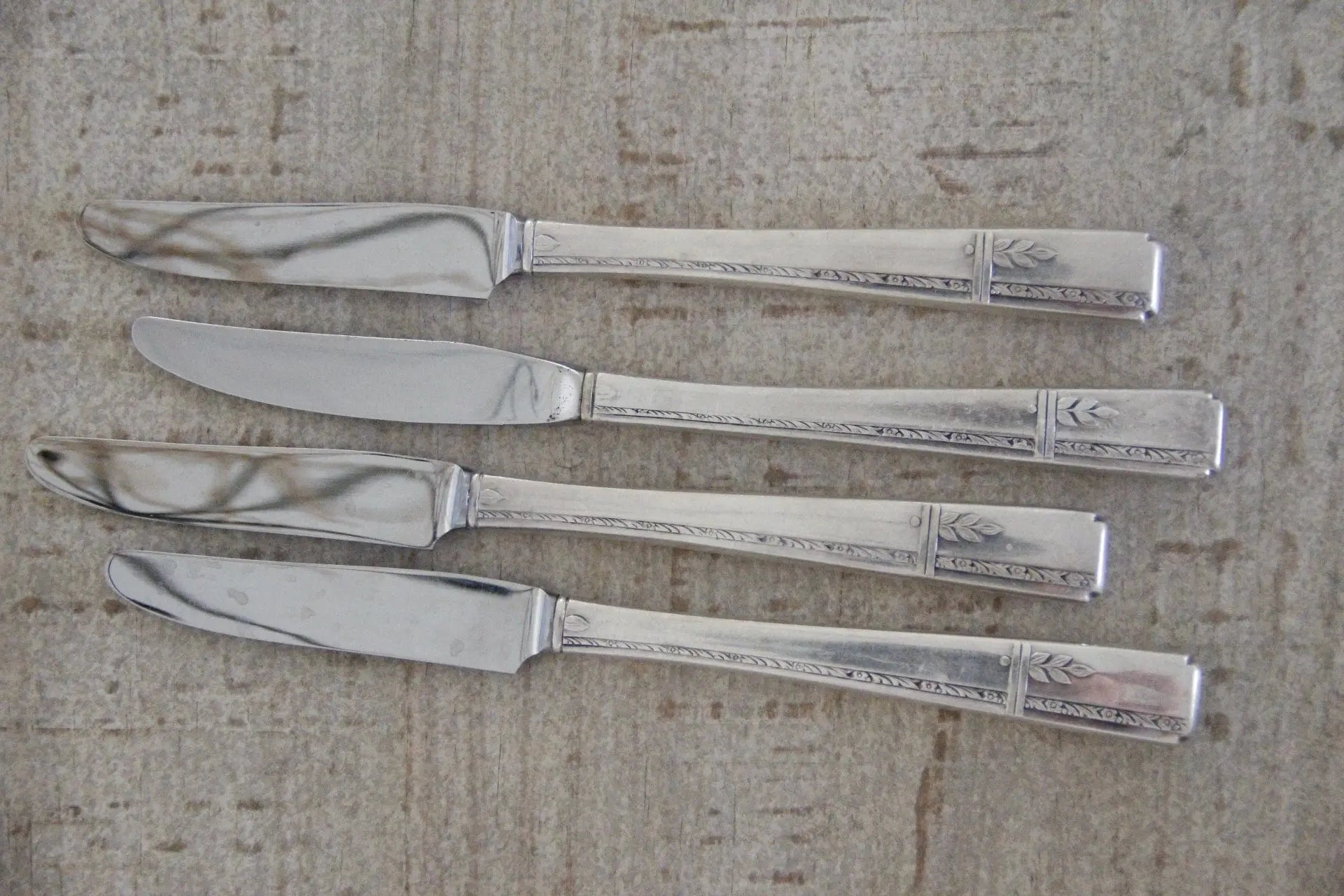 Antique Silver Plate Grille Knife | Flatware 4 Pcs  Debra Hall Lifestyle