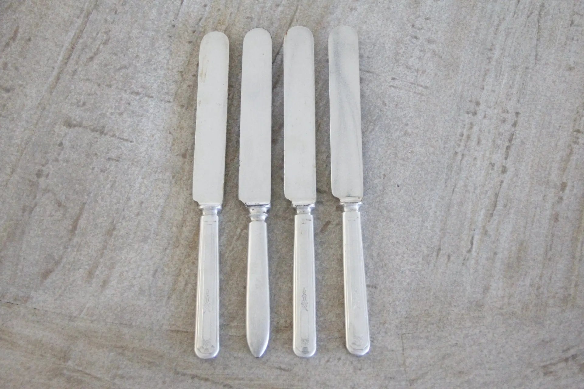 Antique Silver Plated Blunt Table Knife | Flatware 4 Mixed Pcs  Debra Hall Lifestyle