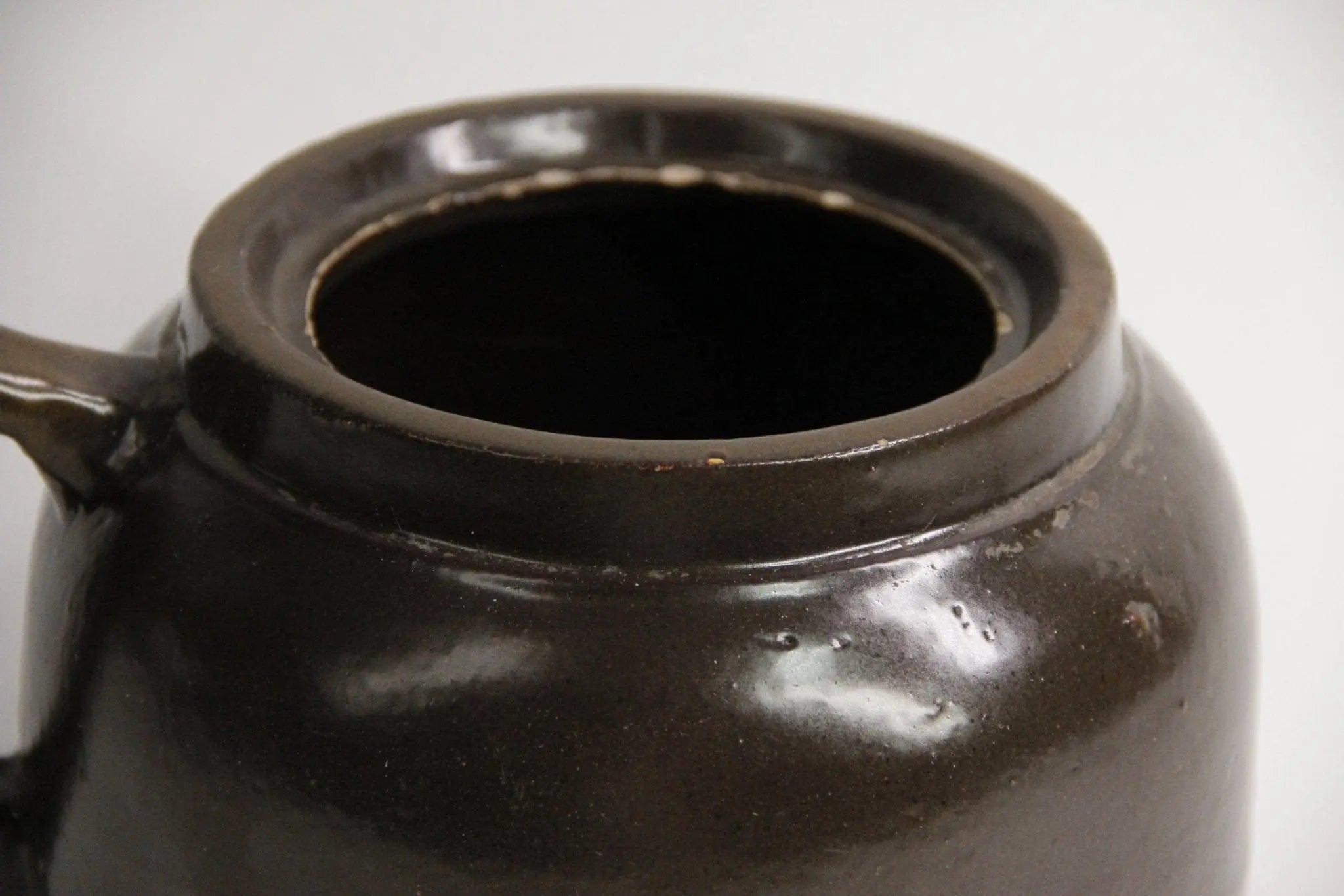Antique Stoneware Pot|  Bean Pot w Handle  Debra Hall Lifestyle