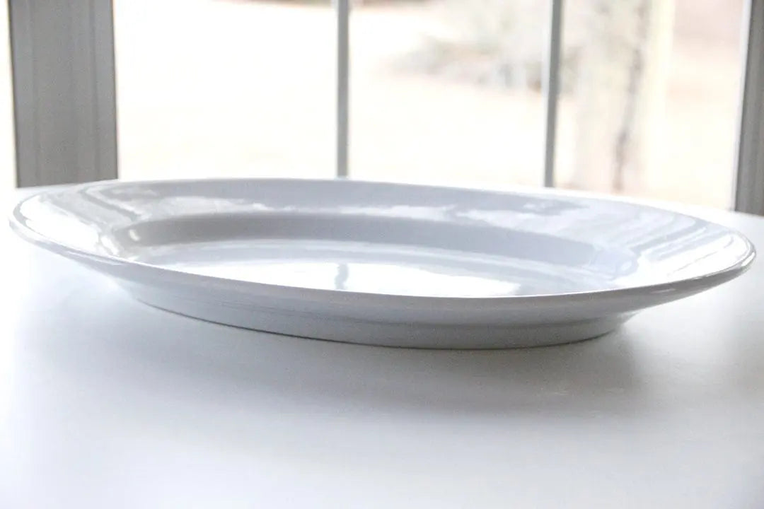 Antique White Ironstone Platter | 19th C. England Serveware Debra Hall Lifestyle