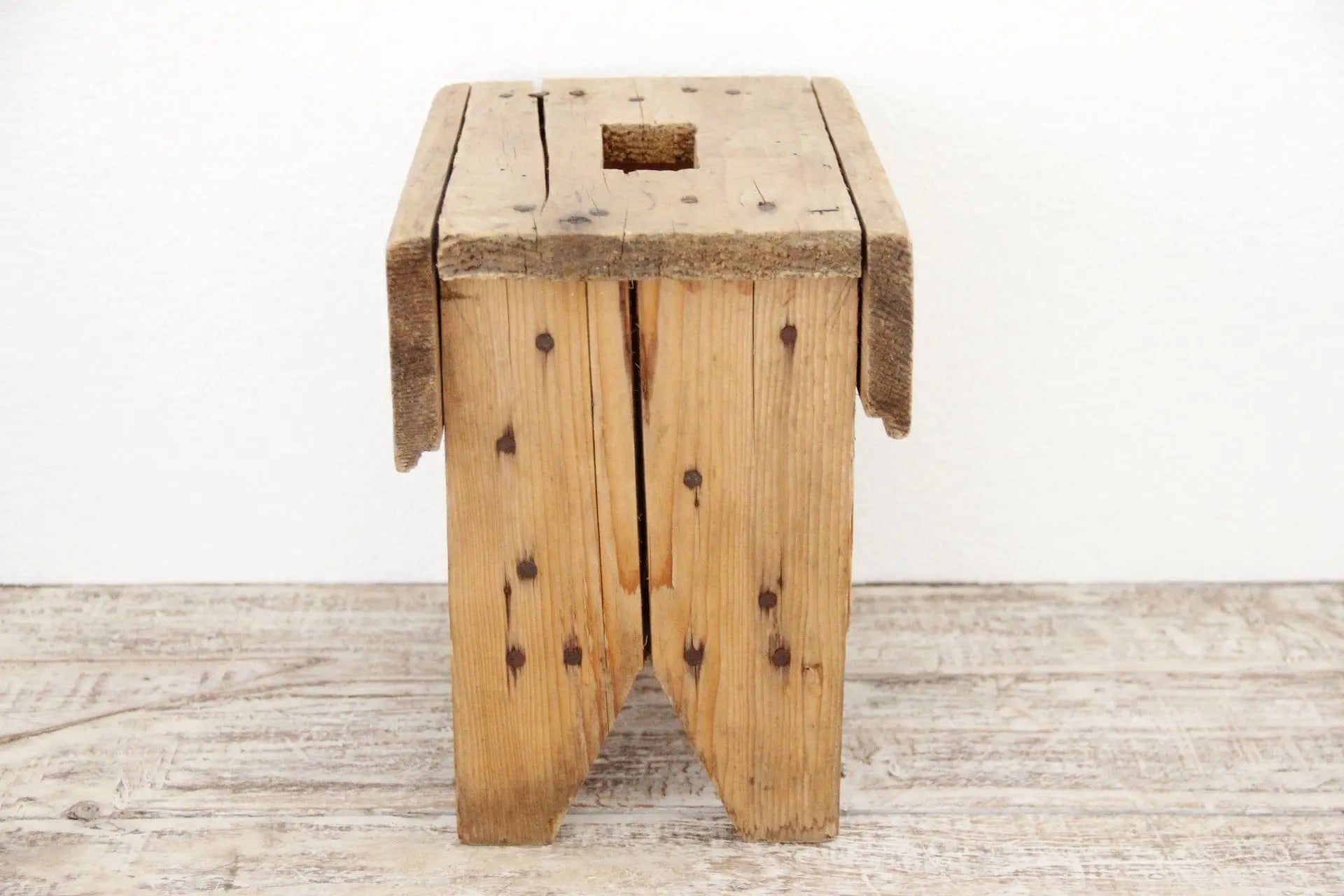 Antique Wood Step Stool | Hand-Made Primitive  Debra Hall Lifestyle