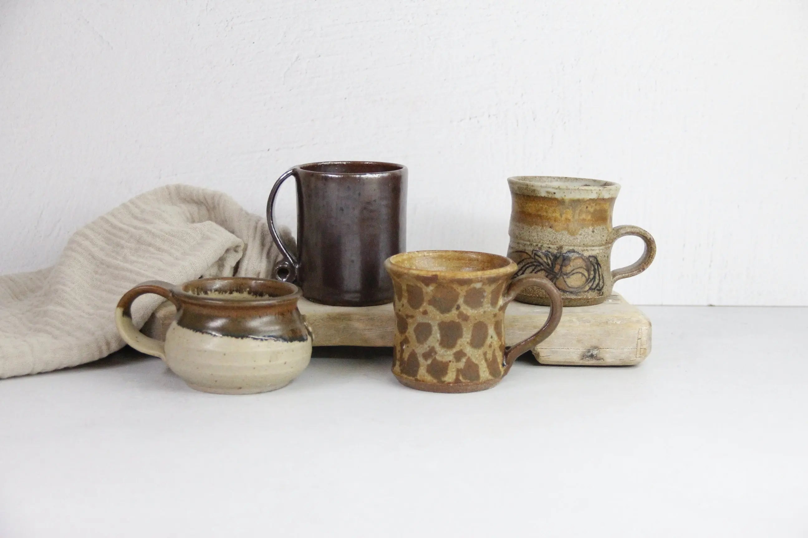 Assorted Handmade Pottery Mugs | Vintage Cup-Studio Art Debra Hall Lifestyle