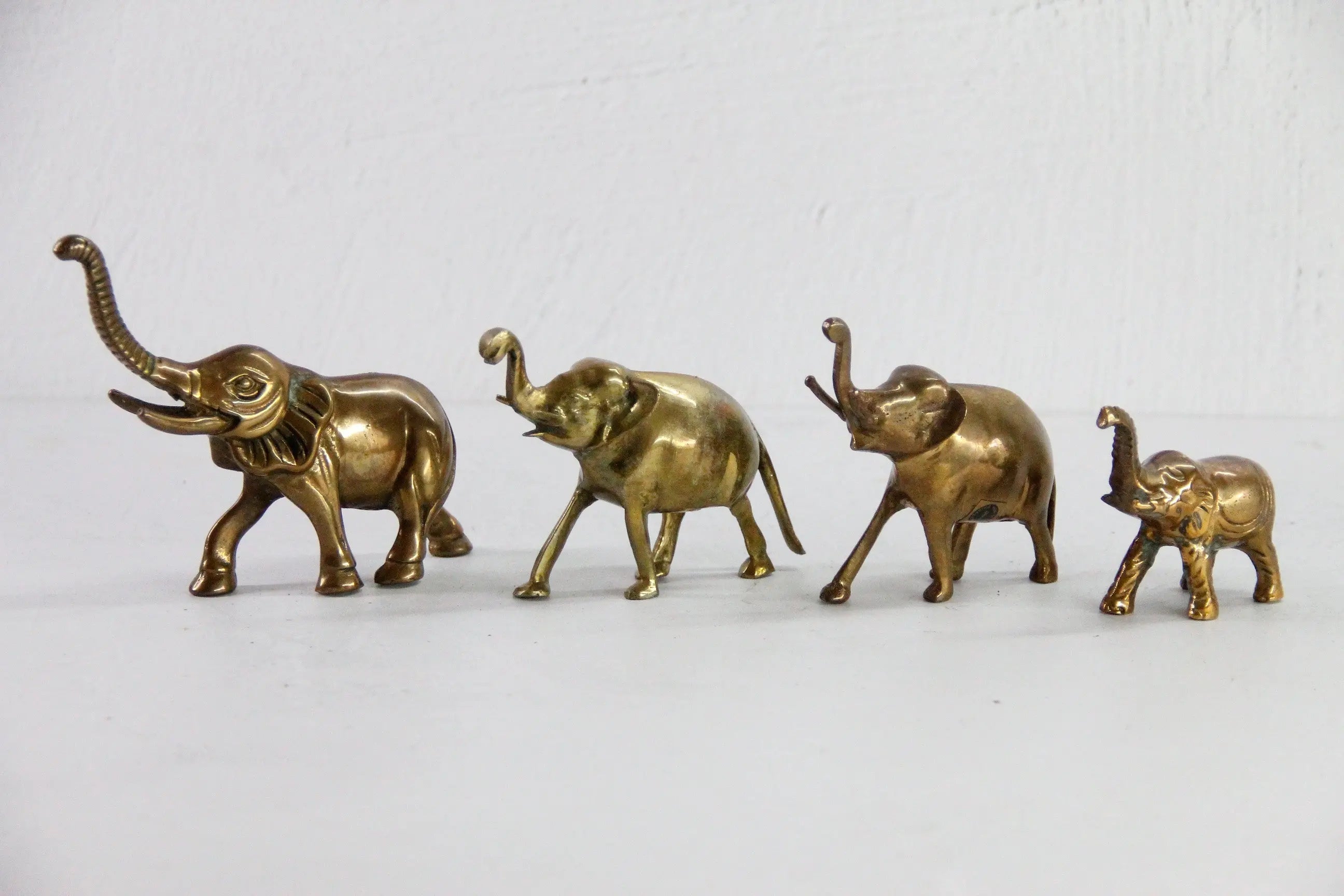 Assorted Vintage Brass Elephant | Brass Lucky Figurine One Debra Hall Lifestyle