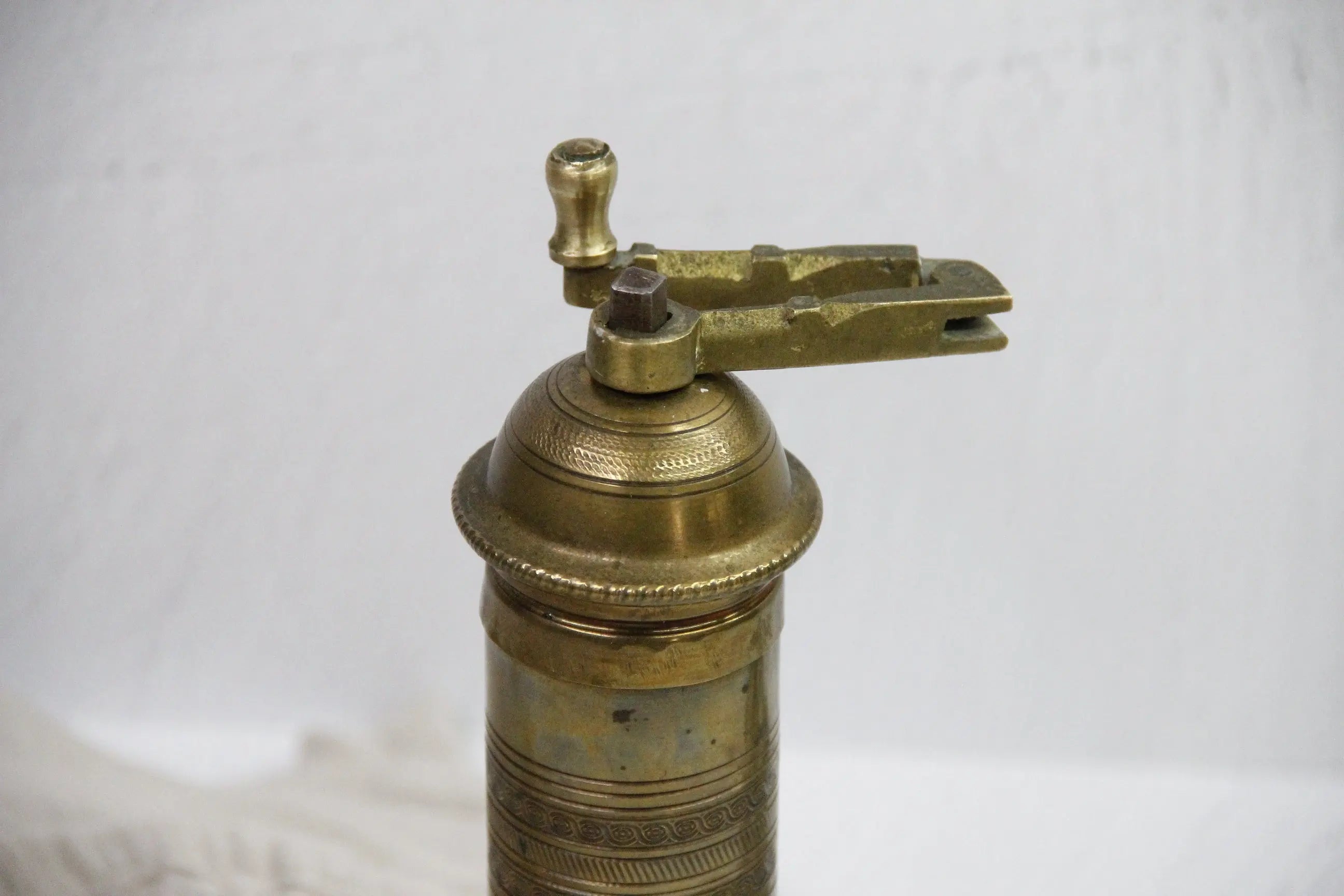 Brass Pepper Mill Antique | Turkish Coffee Grinder Decor Debra Hall Lifestyle