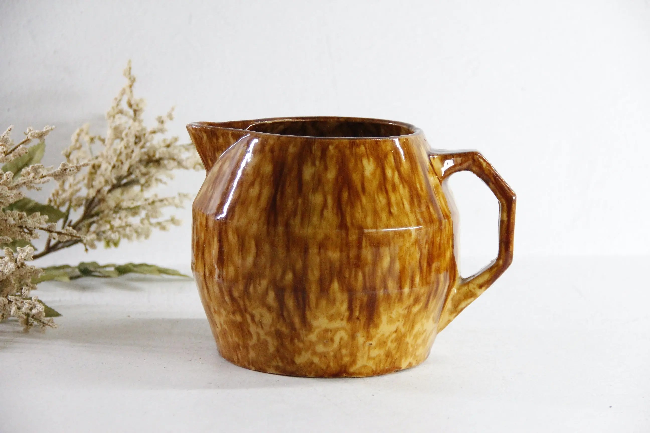 Brush McCoy Pottery Batter Pitcher | Antique Yellowware Debra Hall Lifestyle