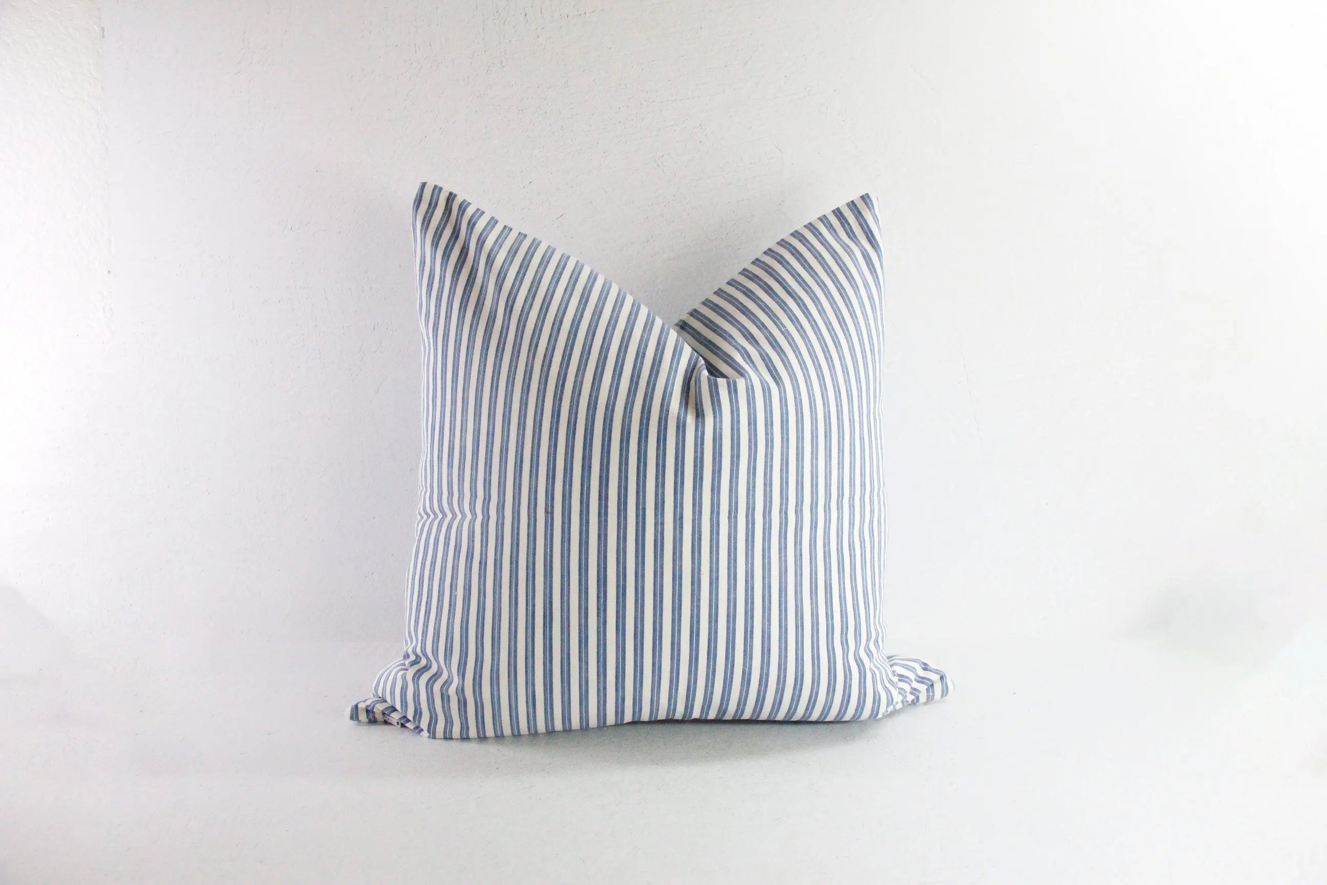 French Ticking Stripe Pillow Cover | Antique Fabric Double Sided Debra Hall Lifestyle