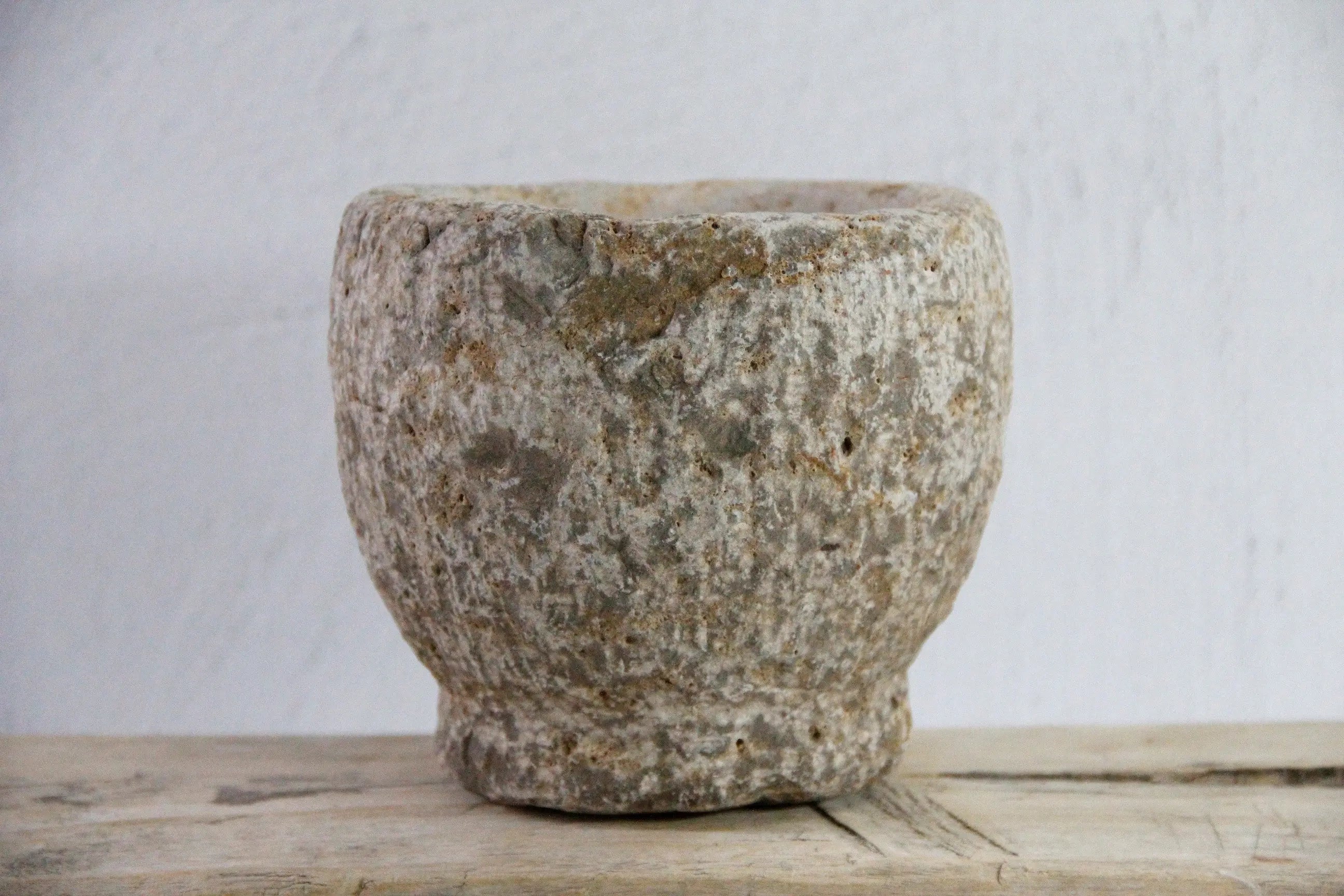 Hand Carved Stone Mortar | Vintage Limestone Garlic Grinder Debra Hall Lifestyle