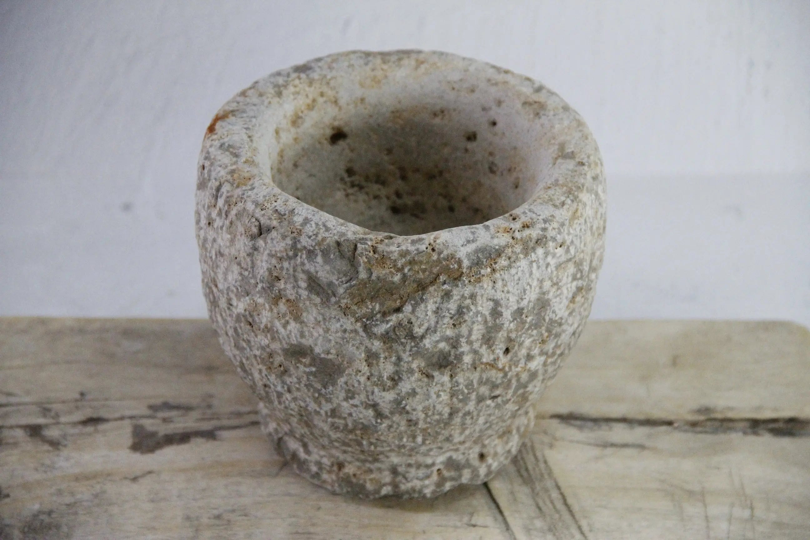 Hand Carved Stone Mortar | Vintage Limestone Garlic Grinder Debra Hall Lifestyle