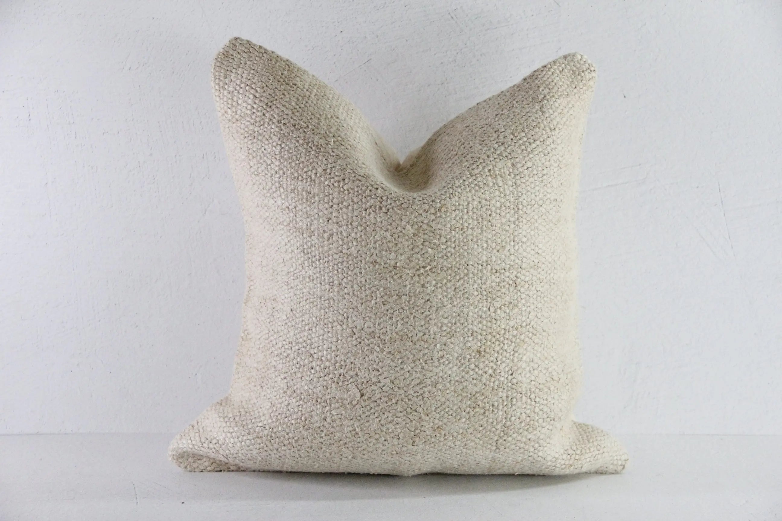 Hemp Pillow | Vintage Turkish Kilim Textile Natural 18" Cover Debra Hall Lifestyle