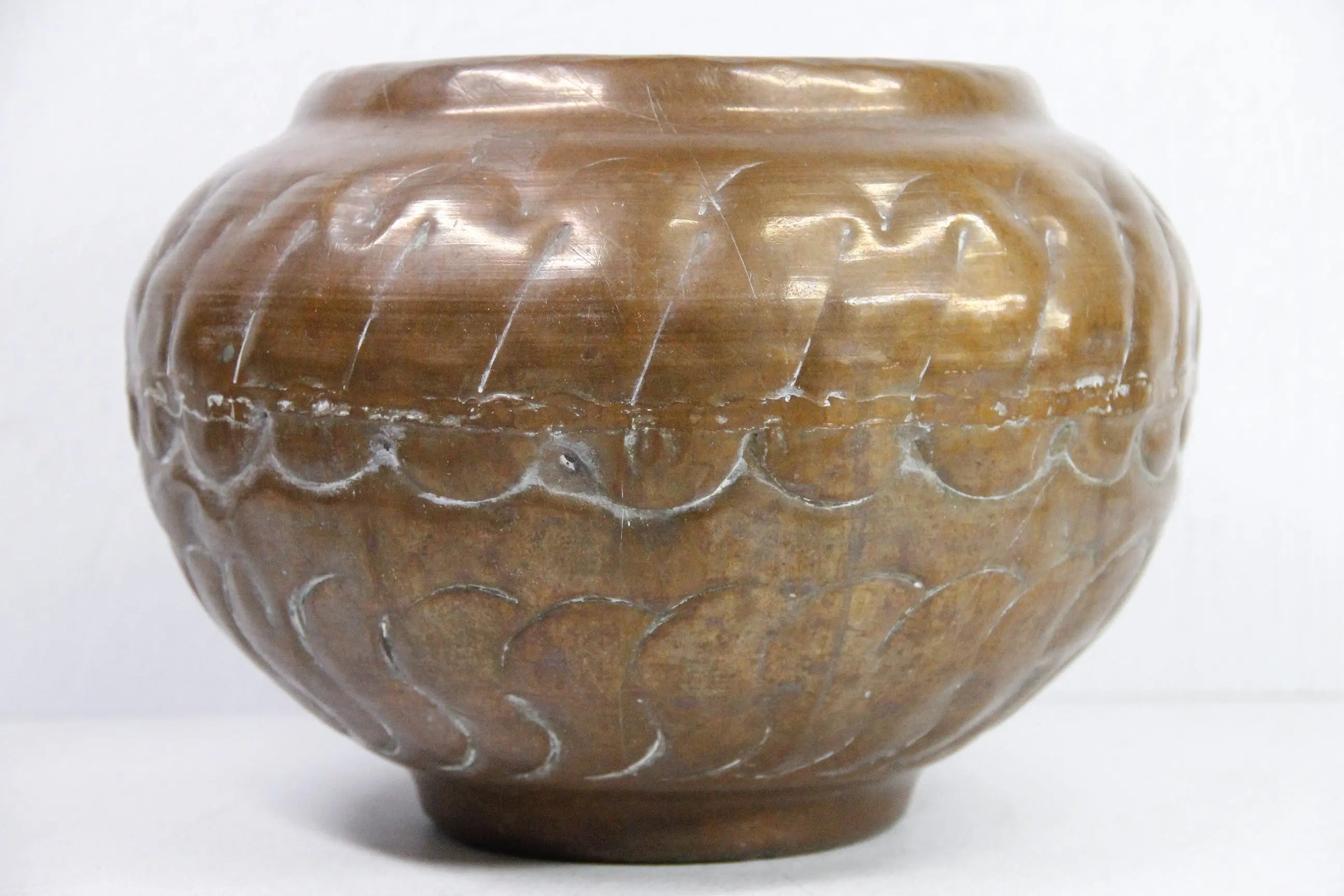 Large Antique Copper Pot | Hand Hammered Etched Debra Hall Lifestyle