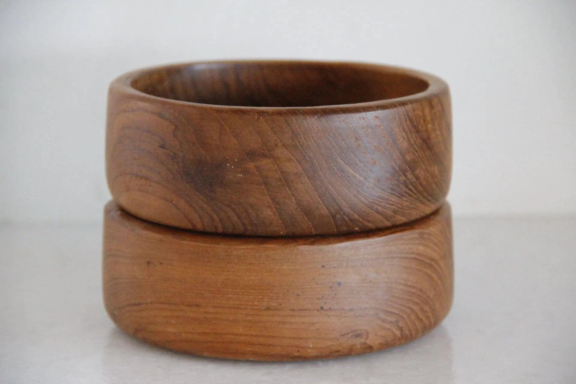 Midcentury Danish Modern Teak Salad Bowl | Dinnerware 2Pcs. Debra Hall Lifestyle