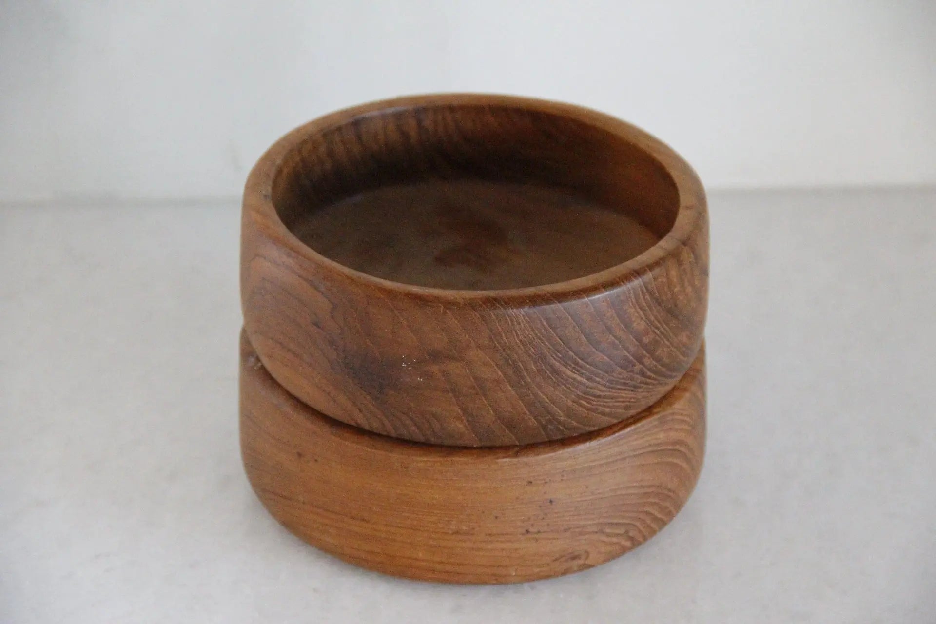 Midcentury Danish Modern Teak Salad Bowl | Dinnerware 2Pcs. Debra Hall Lifestyle
