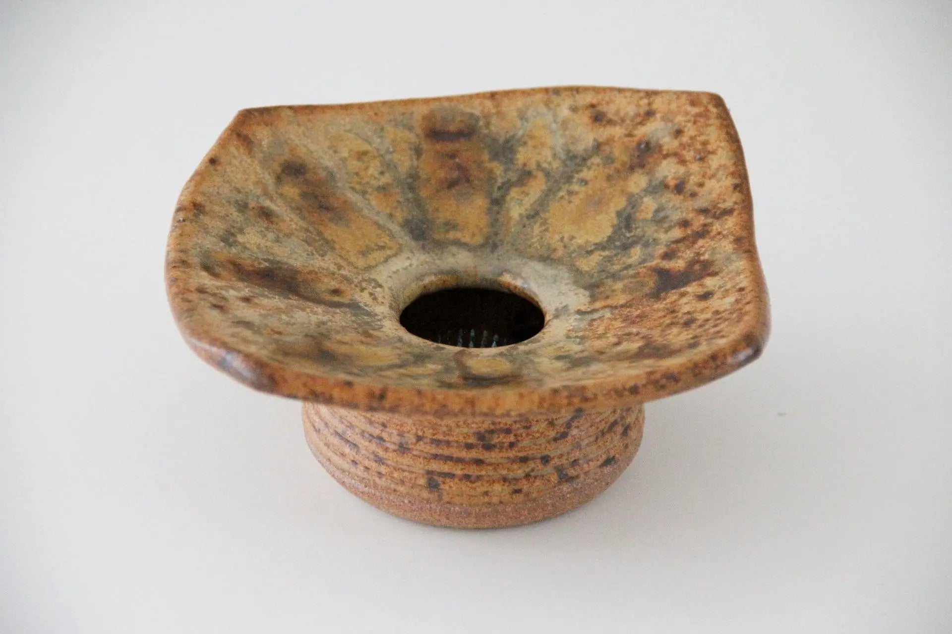 Midcentury Modern Studio Art Pottery Vase | Ikebana Flower Frog Vase  Debra Hall Lifestyle