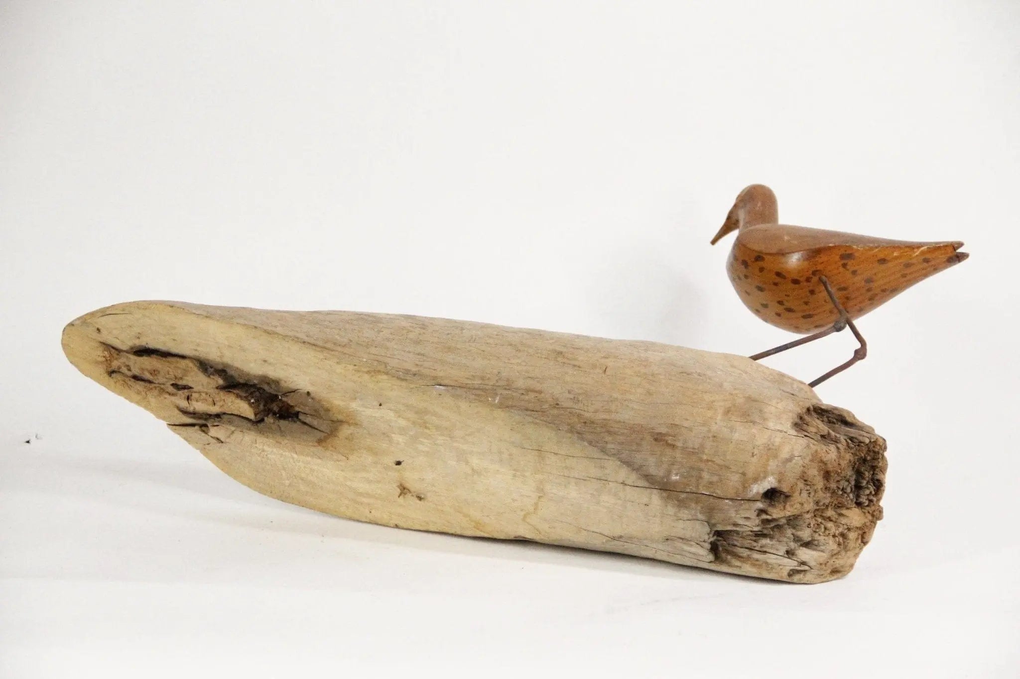 Midcentury Shorebird on Driftwood Sculpture  | Signed Ellis  Debra Hall Lifestyle