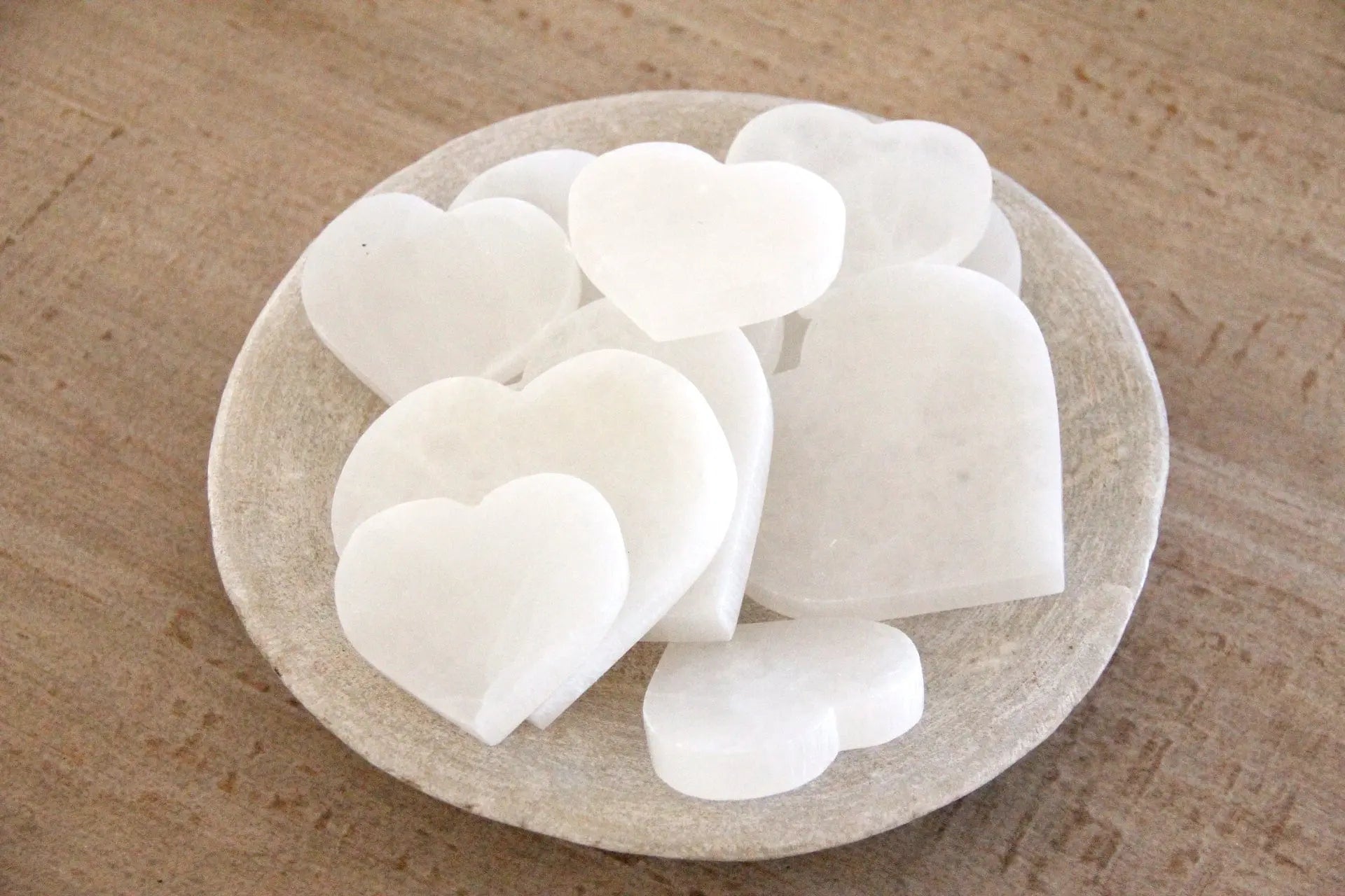 Organic White Selenite Crystal Heart  Debra Hall Lifestyle