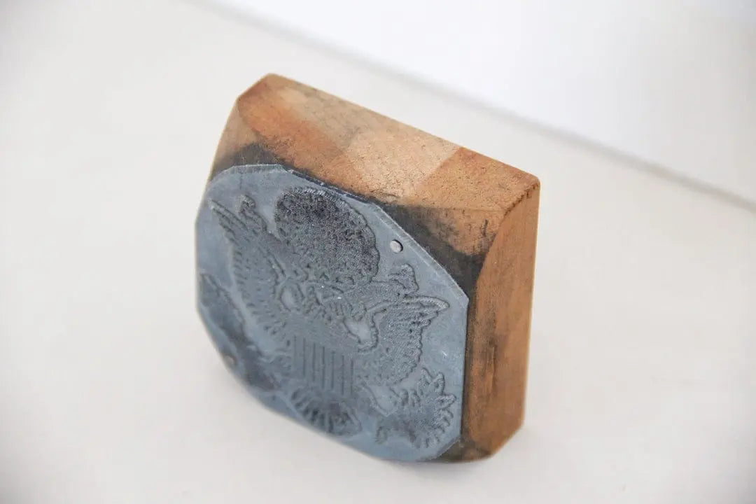 Printing Press Wood Block Stamp | United States Seal Debra Hall Lifestyle