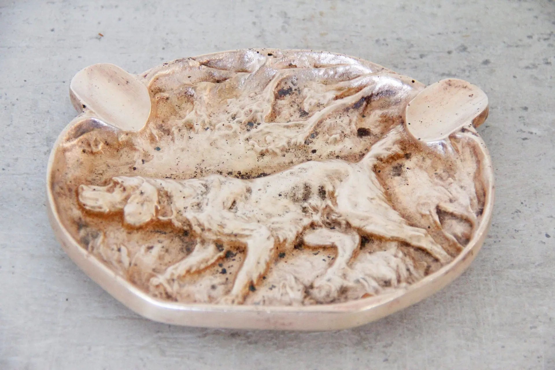 Solid Brass Ashtray | Hunting Dog Debra Hall Lifestyle
