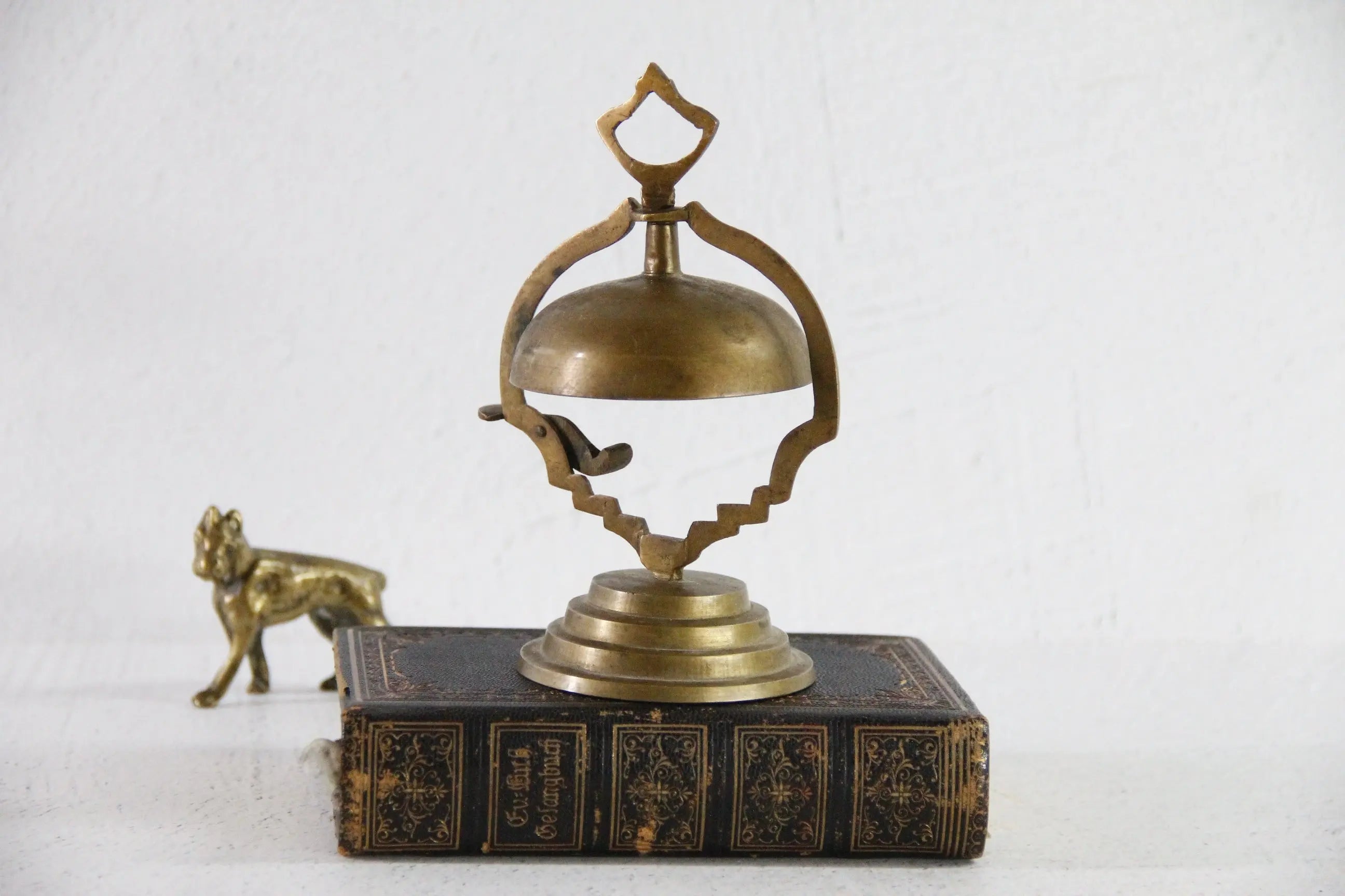 Vintage Brass Desk Bell | Hotel Concierge Call Bell Debra Hall Lifestyle