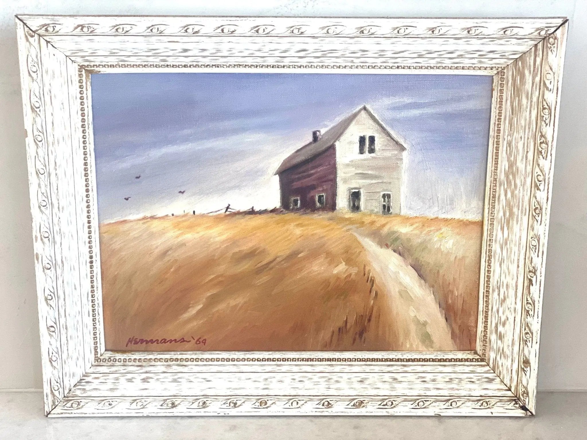 Vintage Country House Oil Painting  Debra Hall Lifestyle