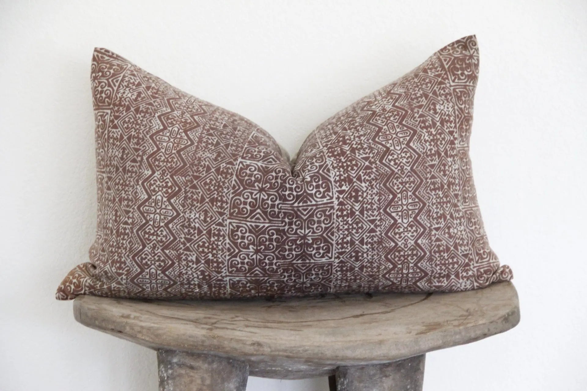 Vintage Fabric Pillow-Chocolate Batik Debra Hall Lifestyle