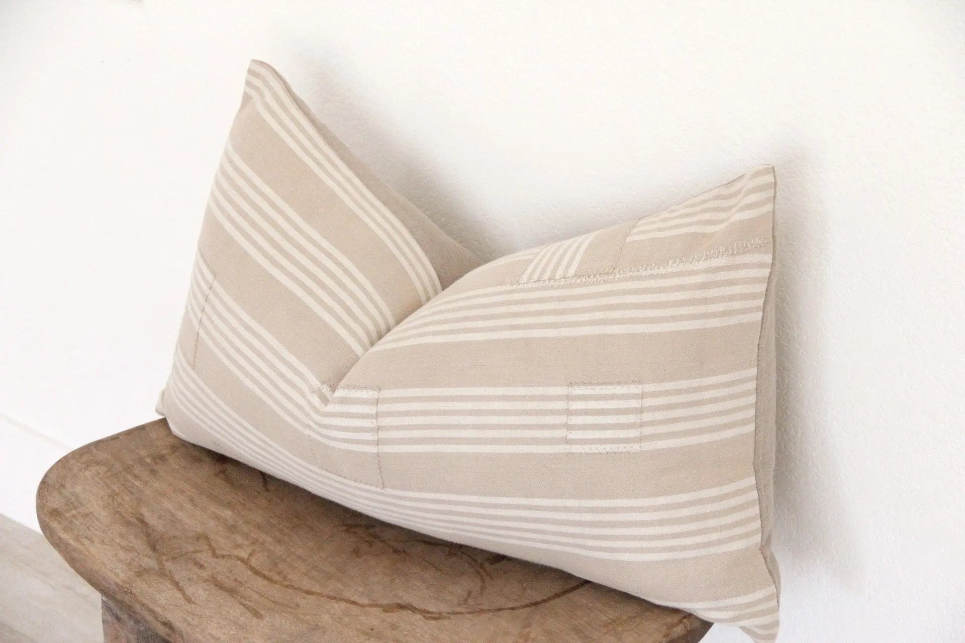 Vintage Fabric Pillow | French Ticking  Debra Hall Lifestyle