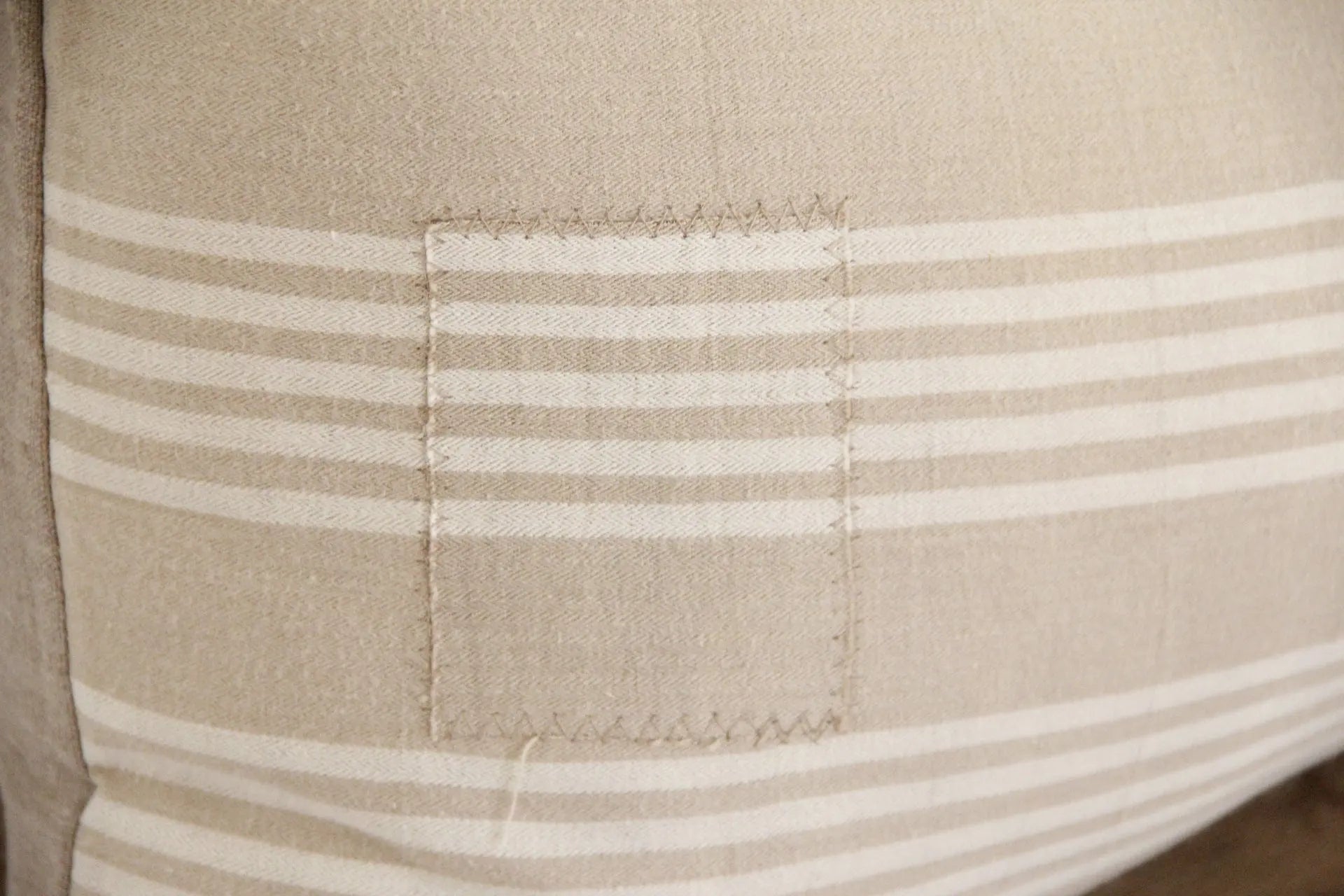 Vintage Fabric Pillow | French Ticking  Debra Hall Lifestyle