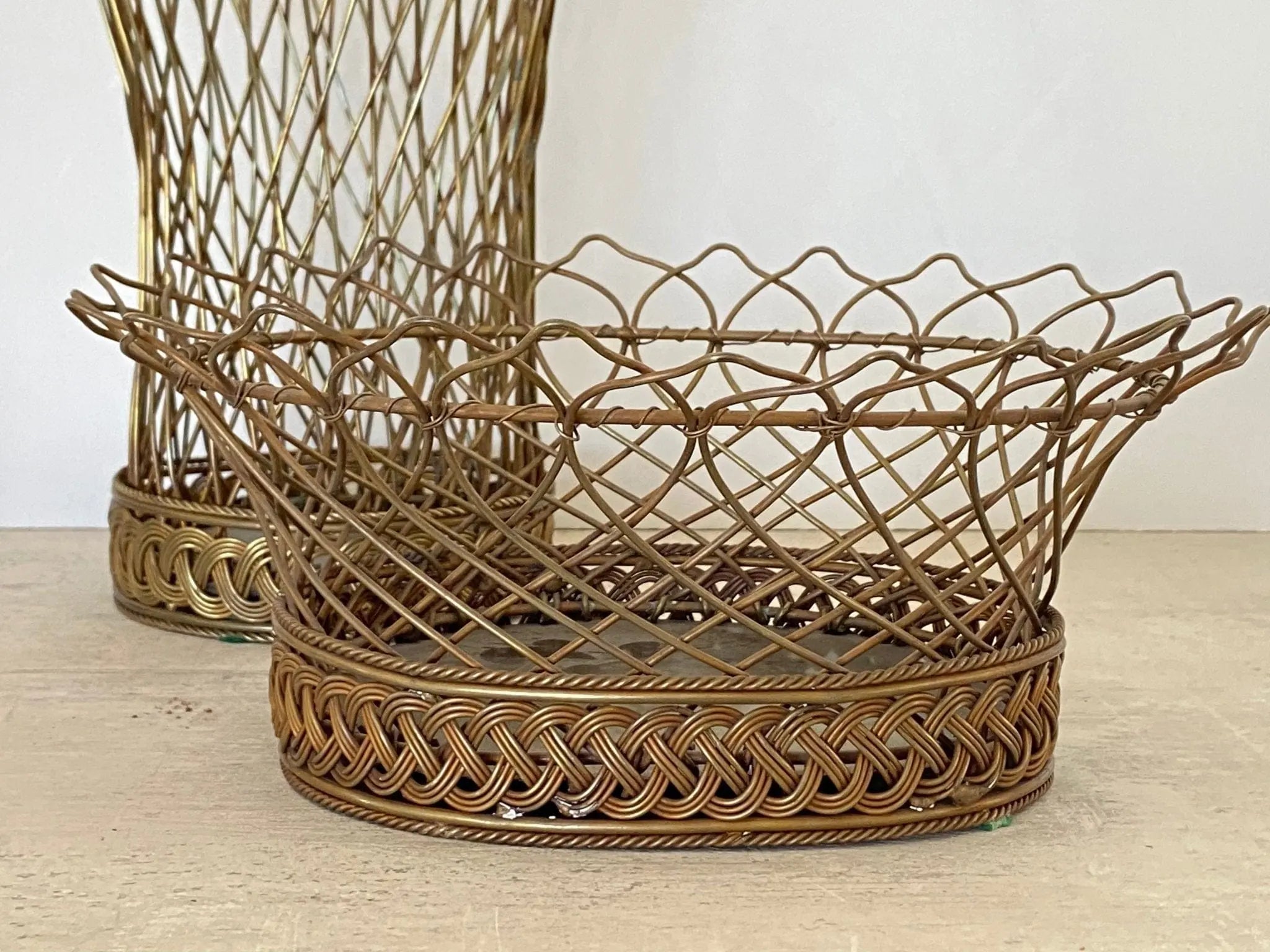 Vintage French Basket | Woven Brass  Debra Hall Lifestyle