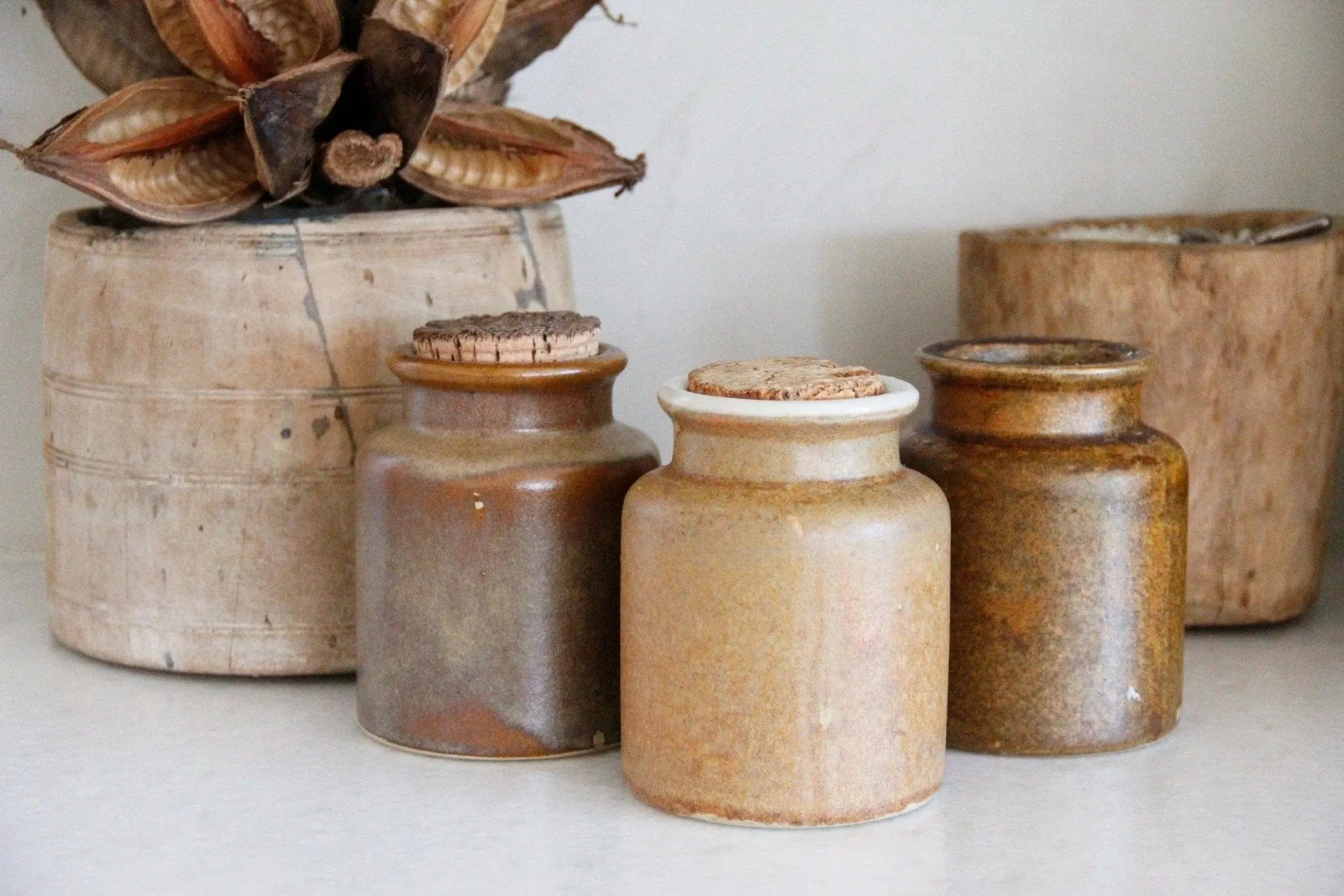Vintage French Stoneware Jar | Mustard Pot  Debra Hall Lifestyle